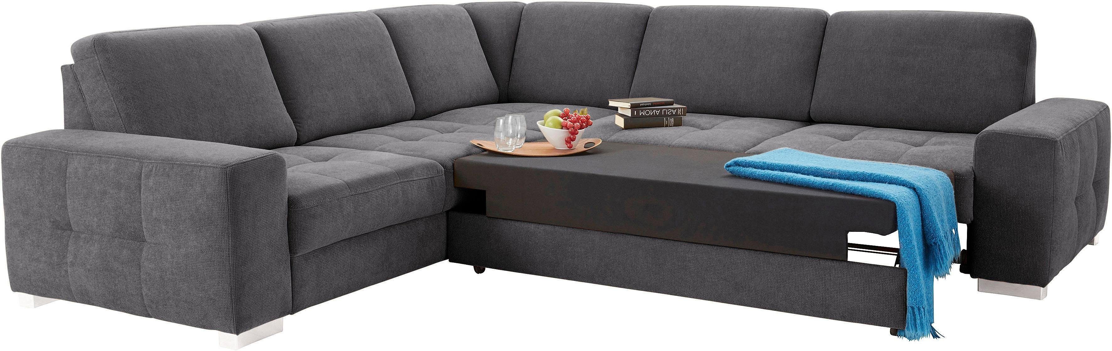 sit&more Hoekbank Santorini L-vorm met binnenvering en zitdiepteverstelling, naar keuze met slaapfunctie