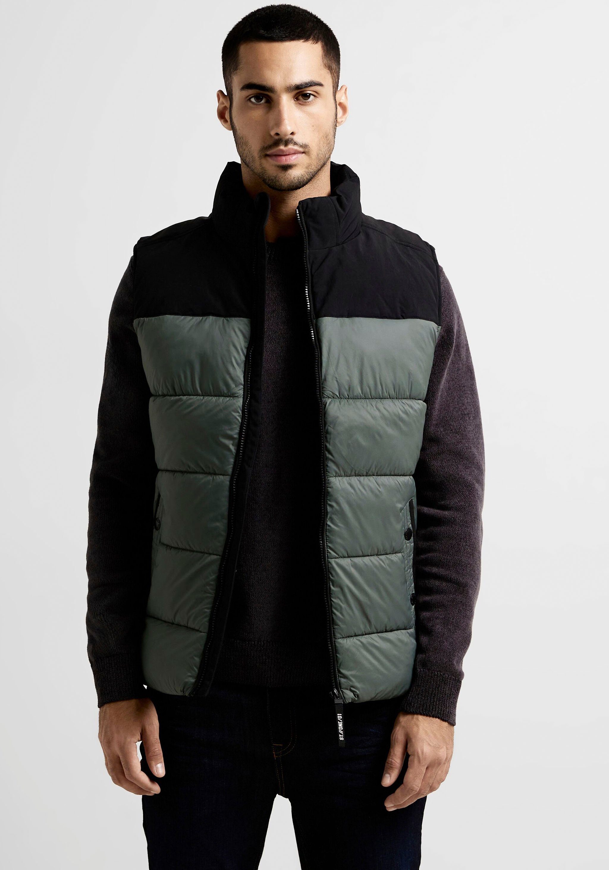 STREET ONE MEN Bodywarmer in tweekleurige look