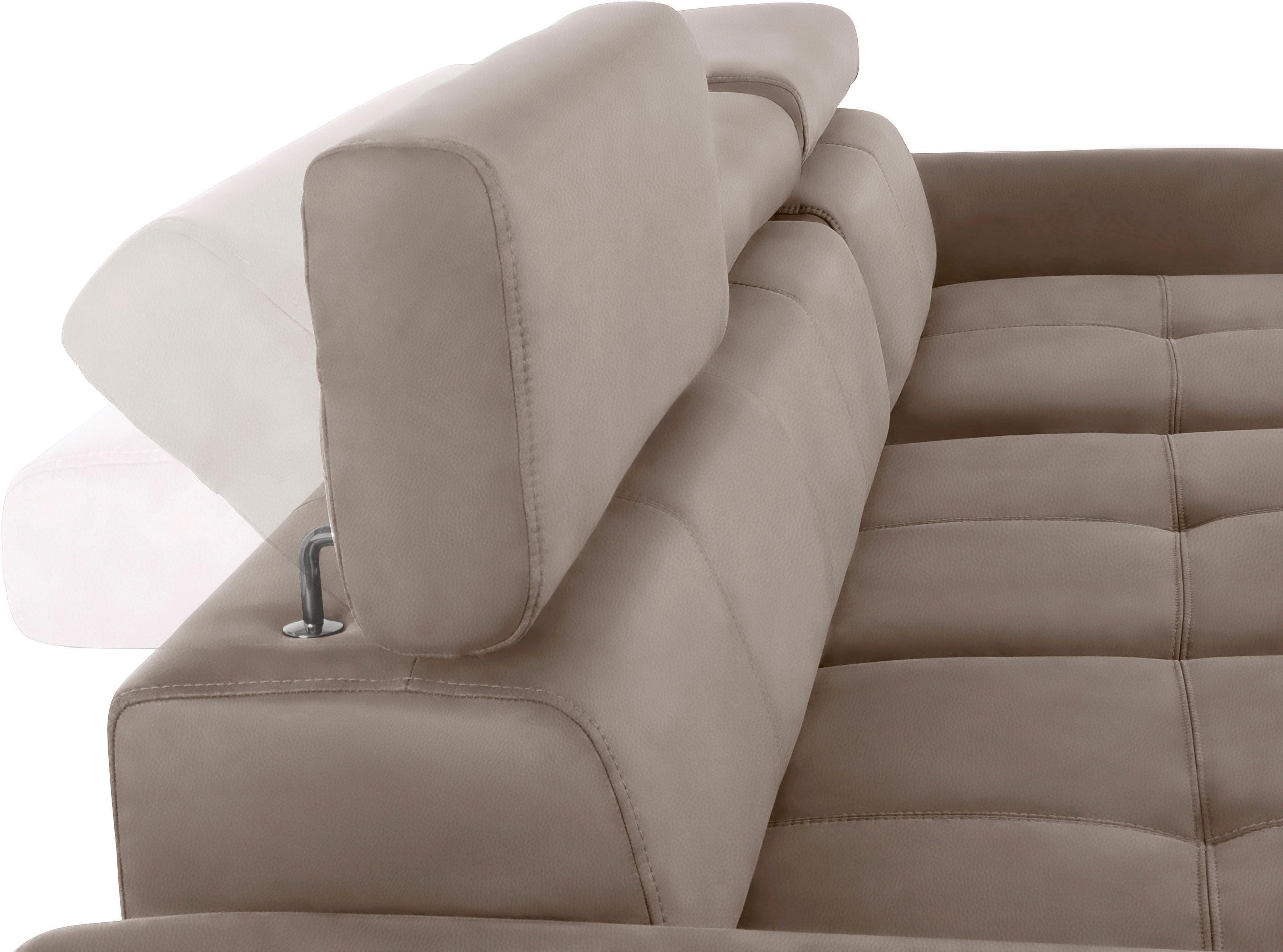 exxpo - sofa fashion Hoekbank Maretto, comfortabel en handig, L-vorm inclusief verstelbare hoofd- en rugleuning, naar keuze met slaapfunctie