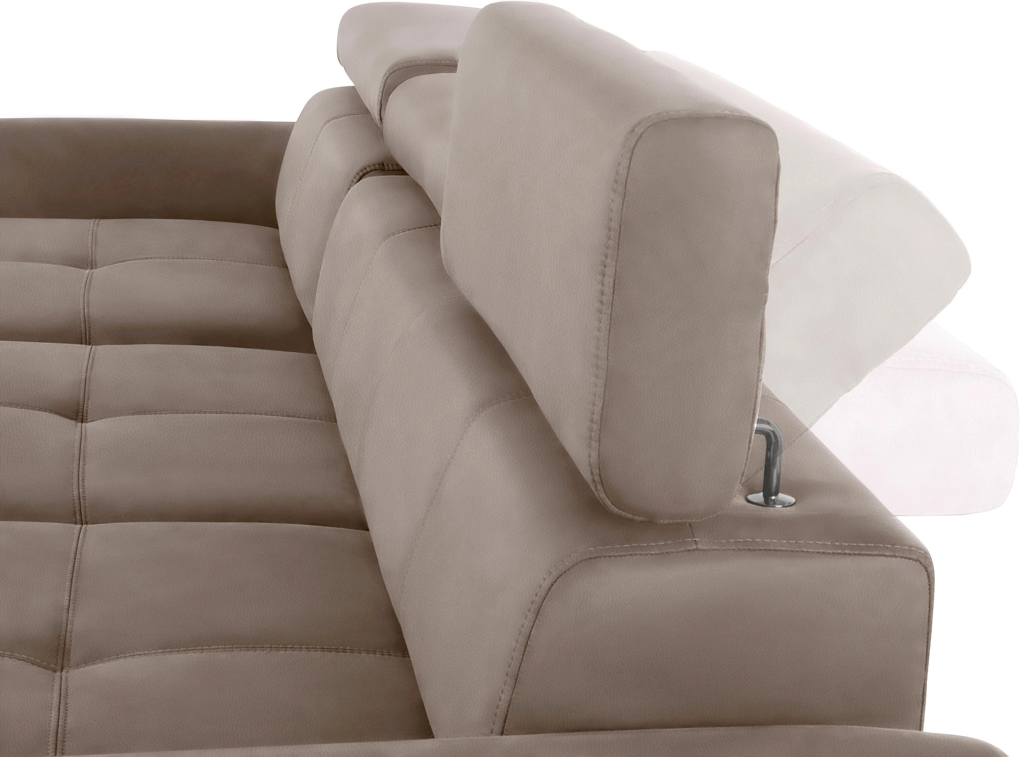 exxpo - sofa fashion Hoekbank Maretto, comfortabel en handig, L-vorm inclusief verstelbare hoofd- en rugleuning, naar keuze met slaapfunctie