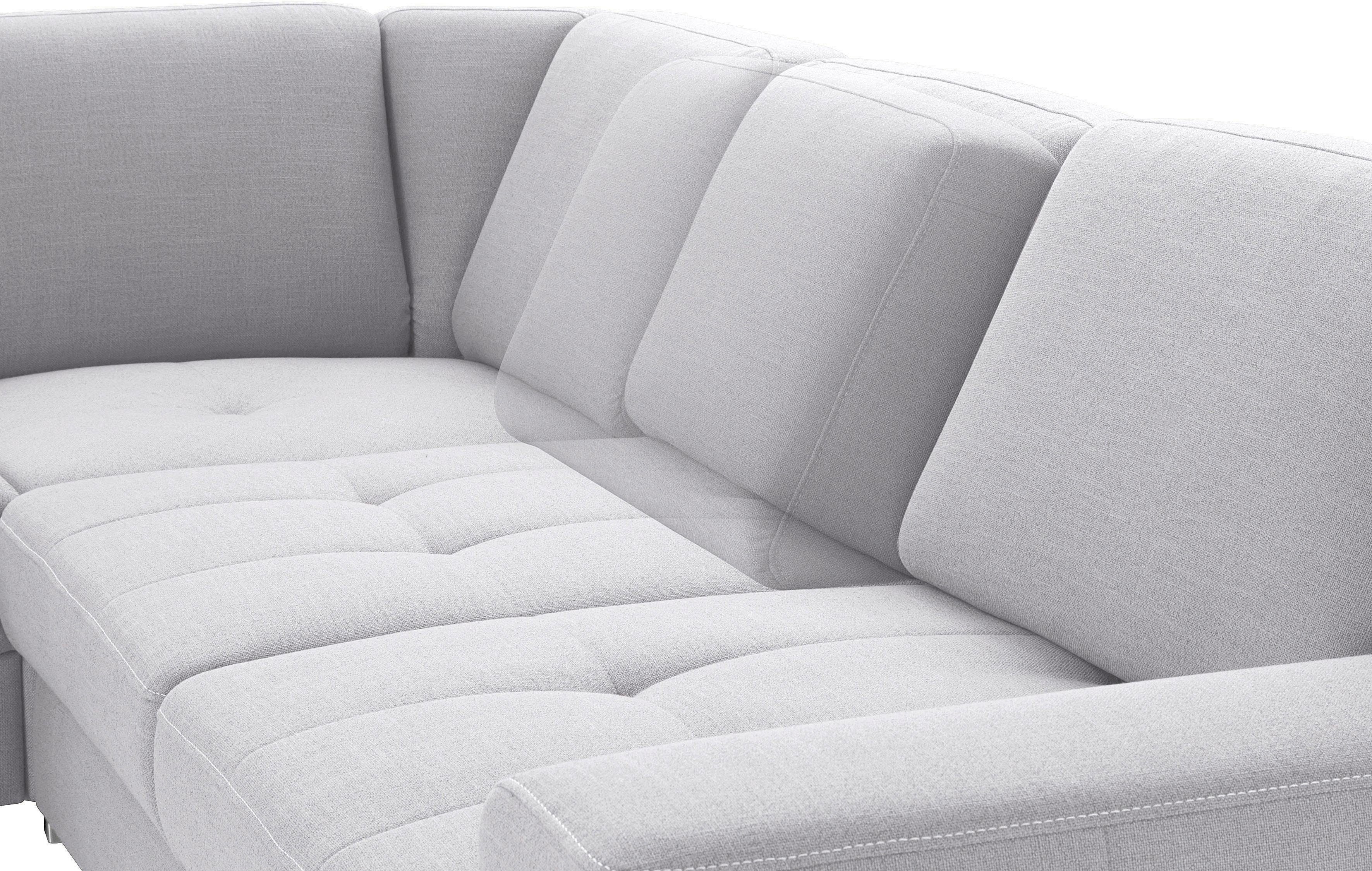 sit&more Hoekbank Santorini L-vorm met binnenvering en zitdiepteverstelling, naar keuze met slaapfunctie