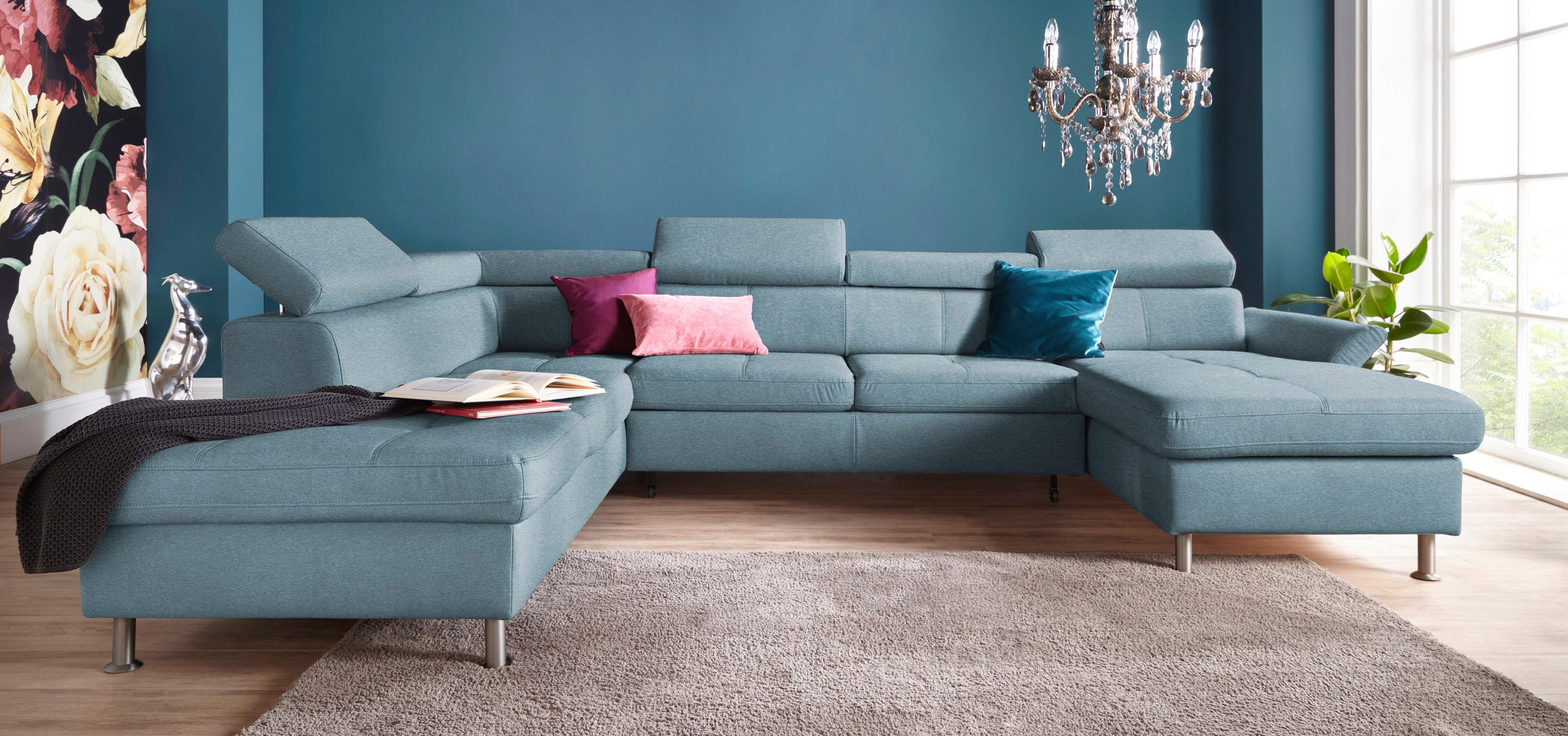 exxpo - sofa fashion Zithoek inclusief verstelbare hoofdsteun en rugleuning naar keuze met slaapfunctie en bedkist