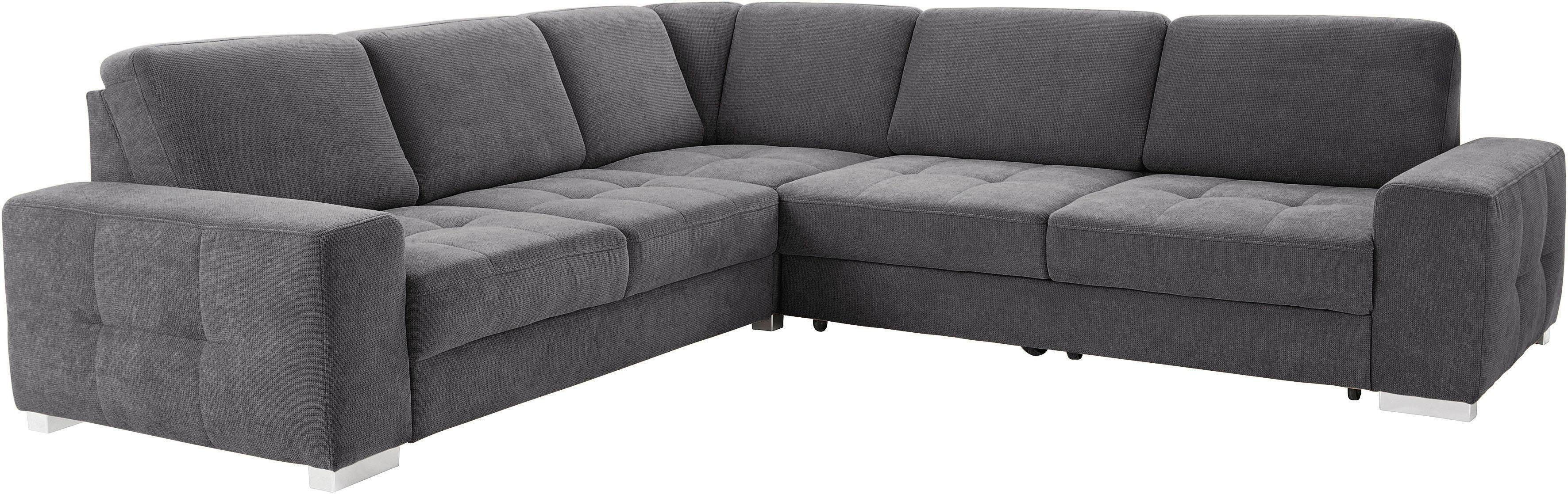 sit&more Hoekbank Santorini L-vorm met binnenvering en zitdiepteverstelling, naar keuze met slaapfunctie