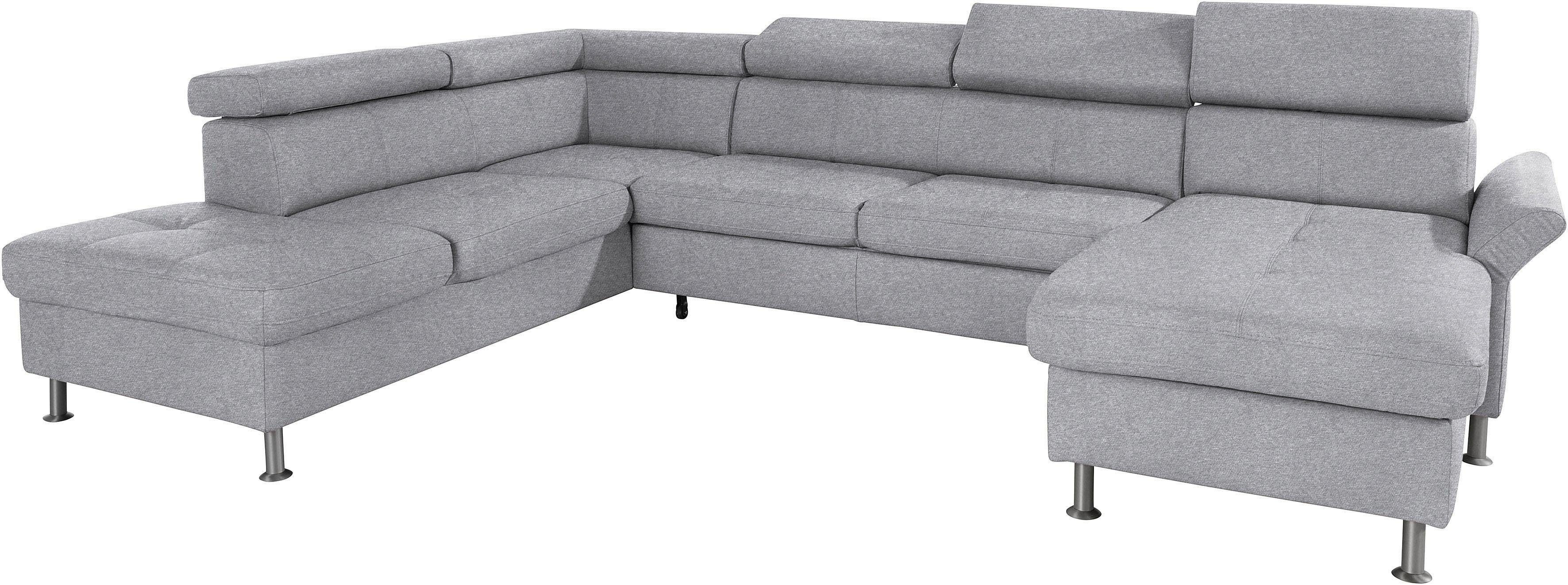 exxpo - sofa fashion Zithoek Maretto, comfortabel en handig, uitgebreide zittingstikking, U-vorm inclusief hoofdeindeverstelling voor meer zitcomfort, optioneel bedfunctie