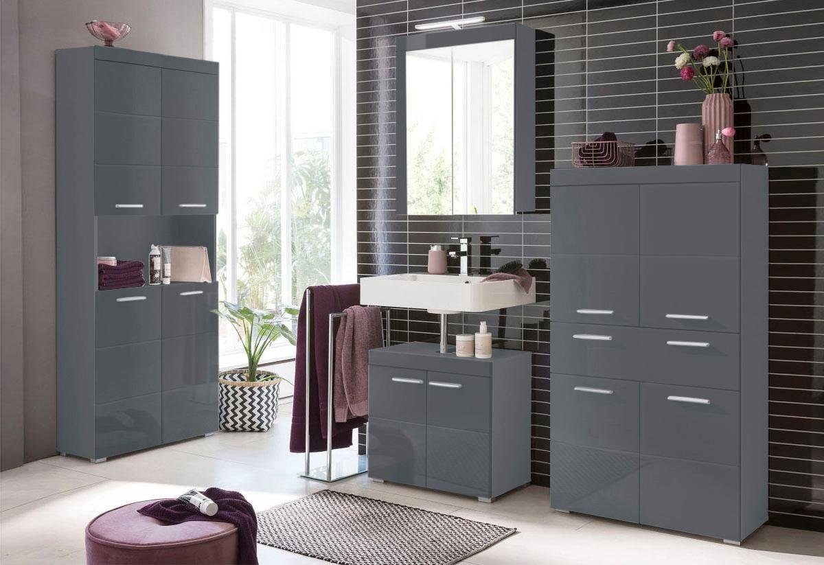 INOSIGN Hoge kast Avena Badkamer hoge kast met open vak, 4 deuren en 4 planken