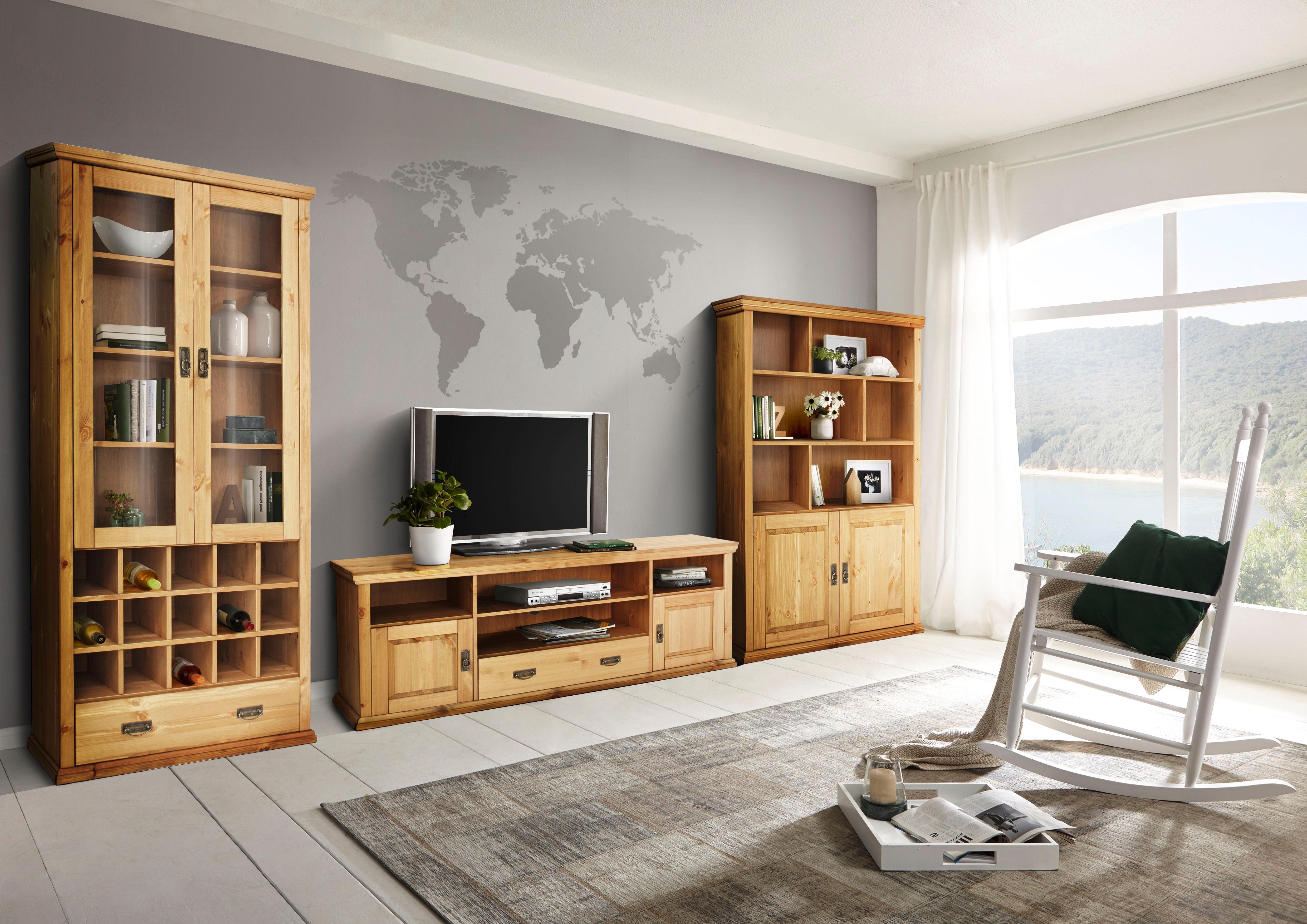 Home affaire Tv-meubel Konrad TV-meubel, TV-kast Breedte 169 cm, hoogte 67 cm, metalen handgrepen, kabeldoorvoer
