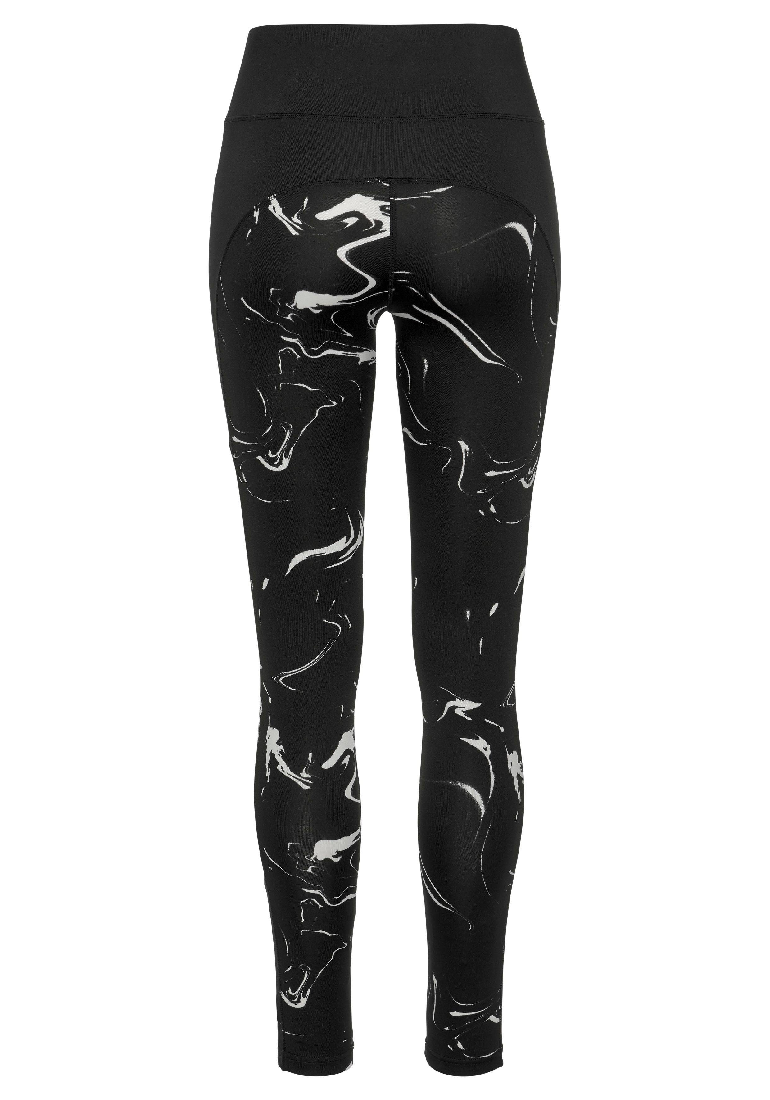 active by Lascana Legging Black Marble Sportbroek met mesh