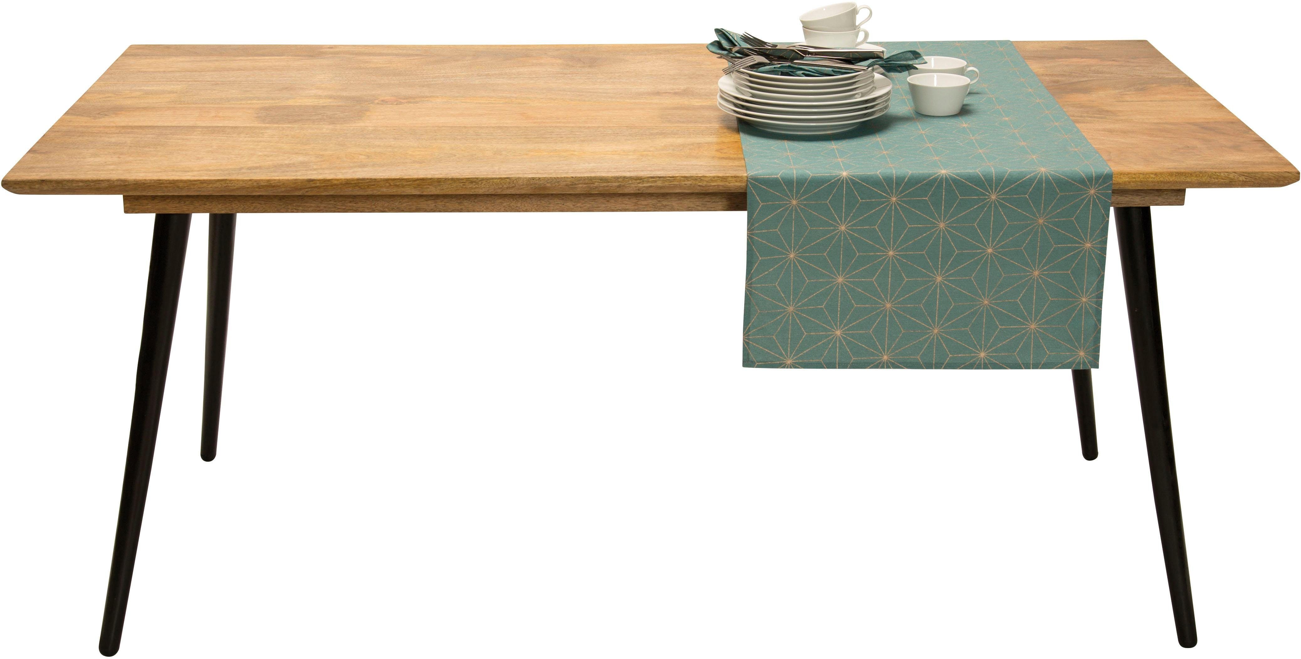 TOM TAILOR HOME Eettafel T-SOHO TABLE LARGE van mangohout, breedte 180 cm eettafels oranje