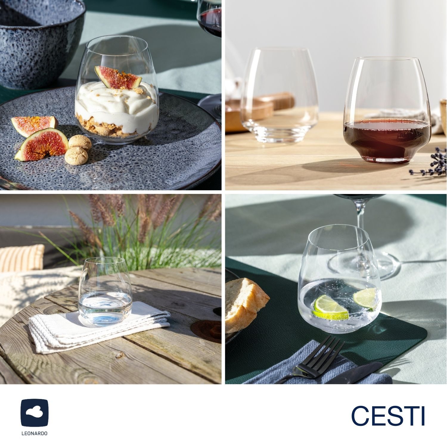 LEONARDO Glazenset Drinkglazen CESTI + poetsdoek (set, 7-delig)