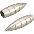 liedeco gordijnroede-eindstuk bullet met ril voor gordijnroeden oe 16 mm (set, 2 stuks) zilver