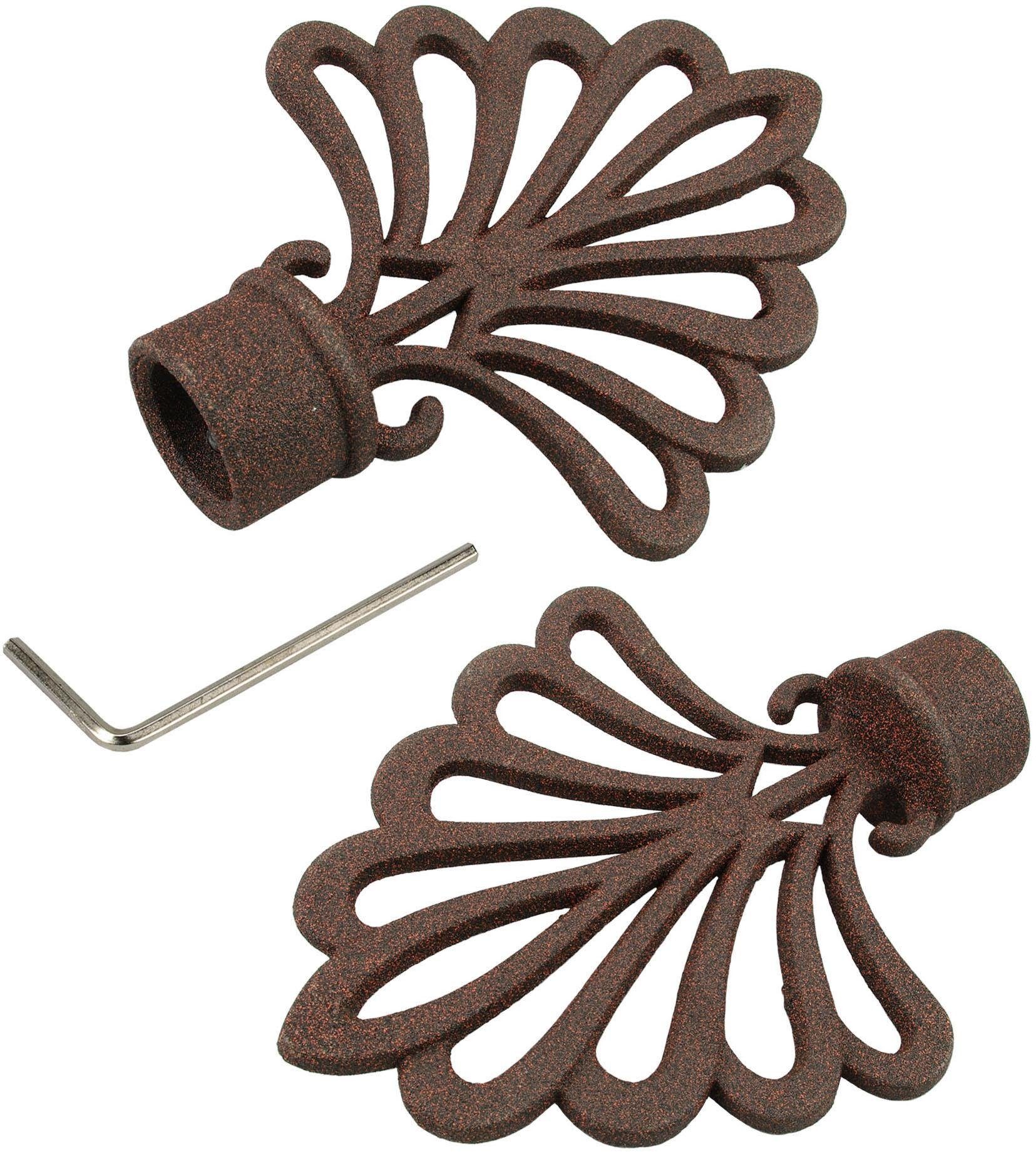Liedeco Eindstuk voor gordijnroede Waaier voor gordijnroeden ø 16 mm (set, 2 stuks)