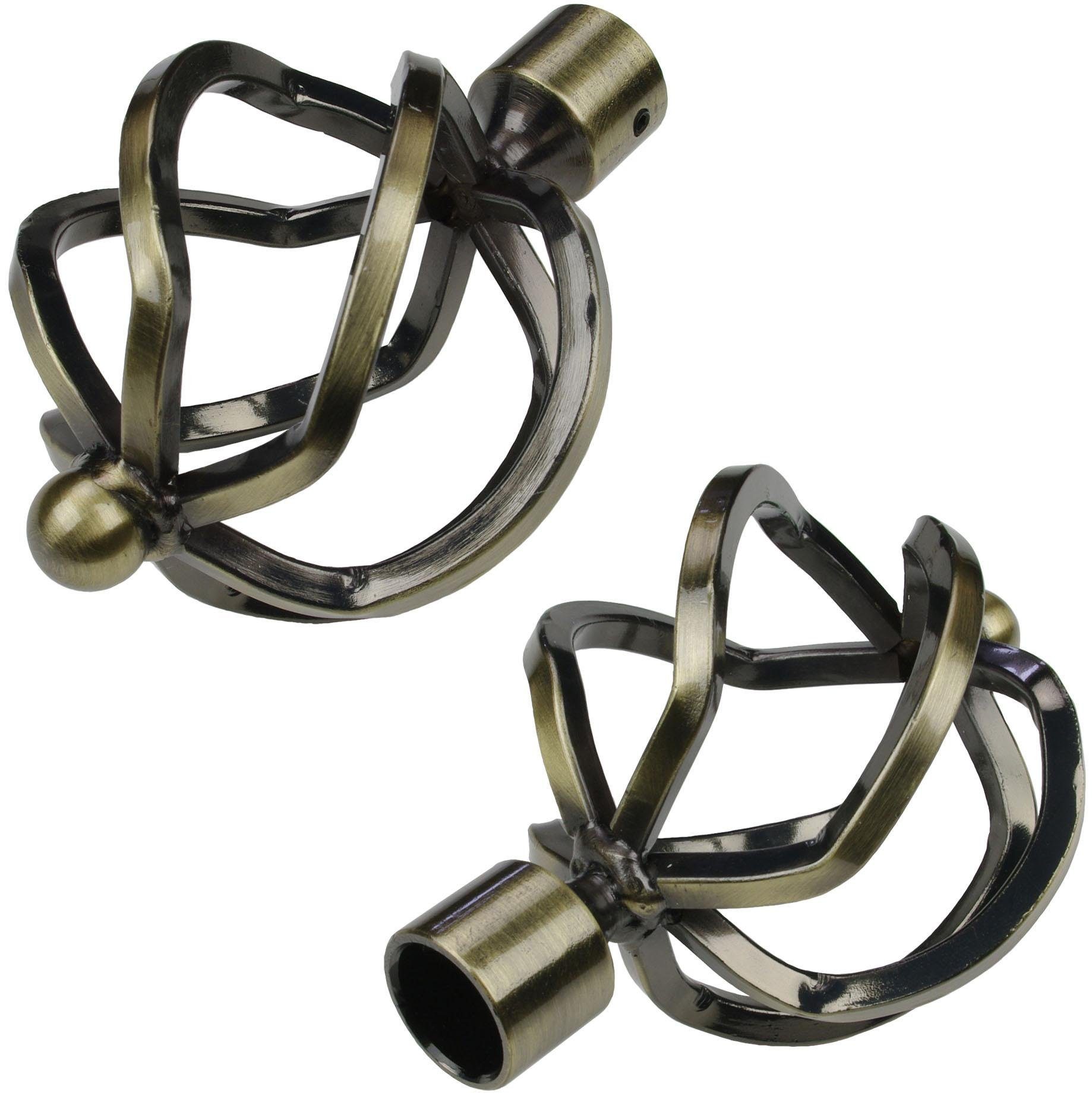 Liedeco Eindstuk voor gordijnroede Helena voor gordijnroeden ø 16 mm (set, 2 stuks) toebehoren voor gordijnen geel