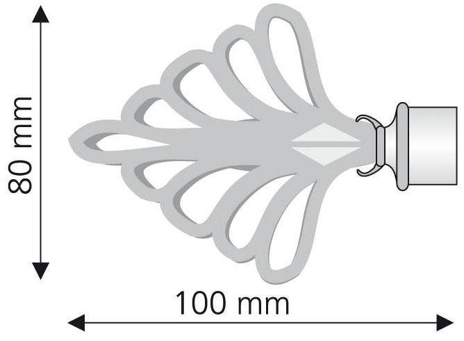 Liedeco Eindstuk voor gordijnroede Waaier voor gordijnroeden ø 16 mm (set, 2 stuks)