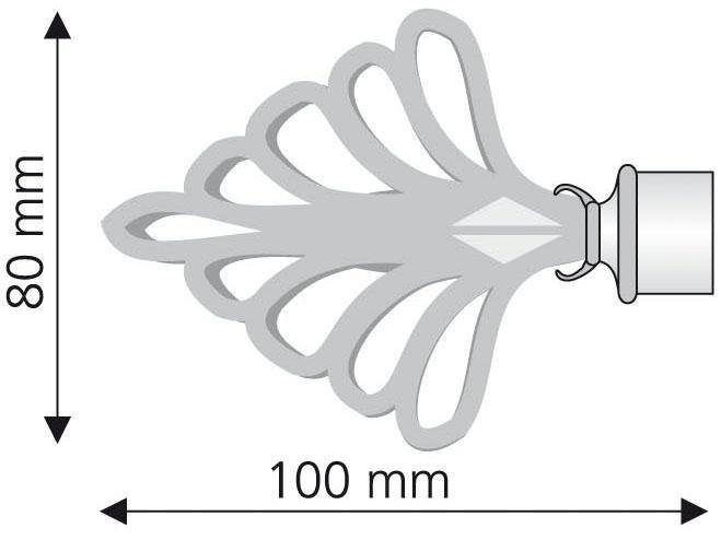 Liedeco Eindstuk voor gordijnroede Waaier voor gordijnroeden ø 16 mm (set, 2 stuks)
