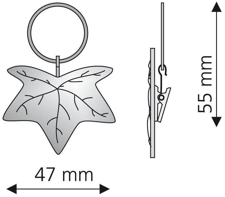 Liedeco Gordijnring Blad voor gordijnroeden ø 16 mm (set, 4 stuks)