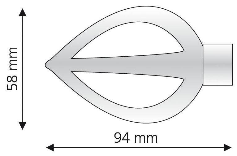 Liedeco Eindstuk voor gordijnroede Vlam voor gordijnroeden ø 16 mm (set, 2 stuks)