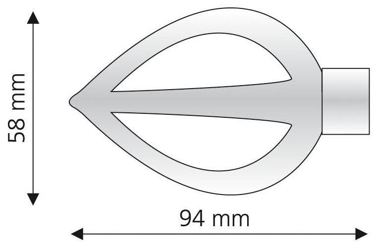 Liedeco Eindstuk voor gordijnroede Vlam voor gordijnroeden ø 16 mm (set, 2 stuks)