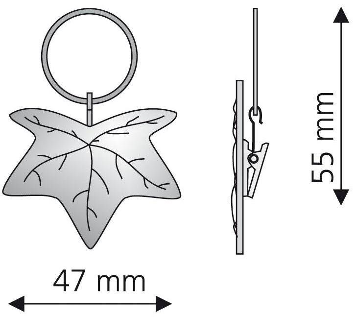 Liedeco Gordijnring Blad voor gordijnroeden ø 16 mm (set, 4 stuks)