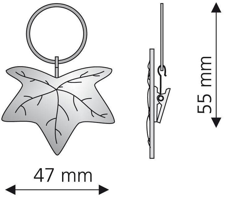 Liedeco Gordijnring Blad voor gordijnroeden ø 16 mm (set, 4 stuks)