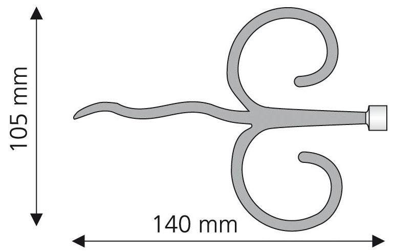 Liedeco Eindstuk voor gordijnroede Diana voor gordijnroeden ø 16 mm (set, 2 stuks)