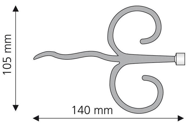 Liedeco Eindstuk voor gordijnroede Diana voor gordijnroeden ø 16 mm (set, 2 stuks)