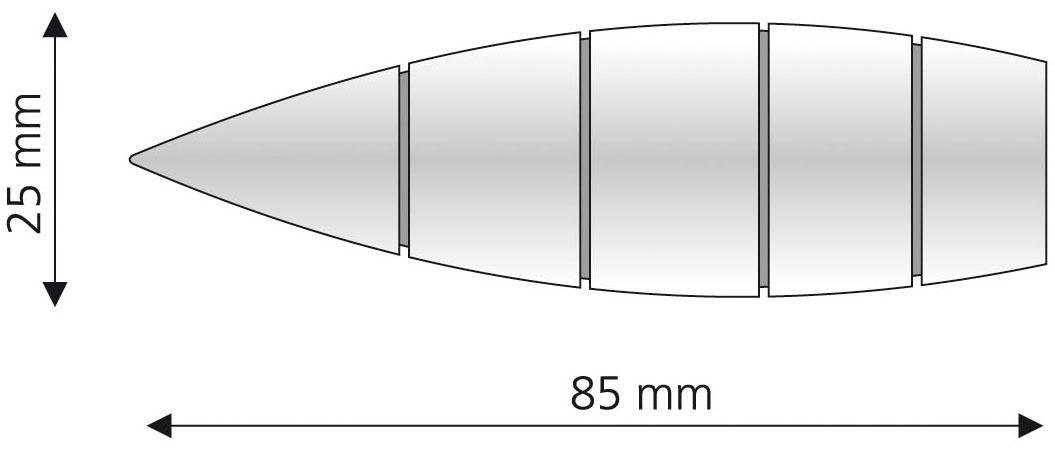 Liedeco Eindstuk voor gordijnroede Bullet met ril voor gordijnroeden ø 16 mm (set, 2 stuks)