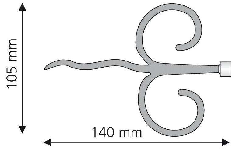 Liedeco Eindstuk voor gordijnroede Diana voor gordijnroeden ø 16 mm (set, 2 stuks)