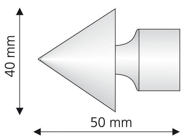 Liedeco Eindstuk voor gordijnroede Kegel met buishouder voor gordijnroeden ø 16 mm (set, 2 stuks)