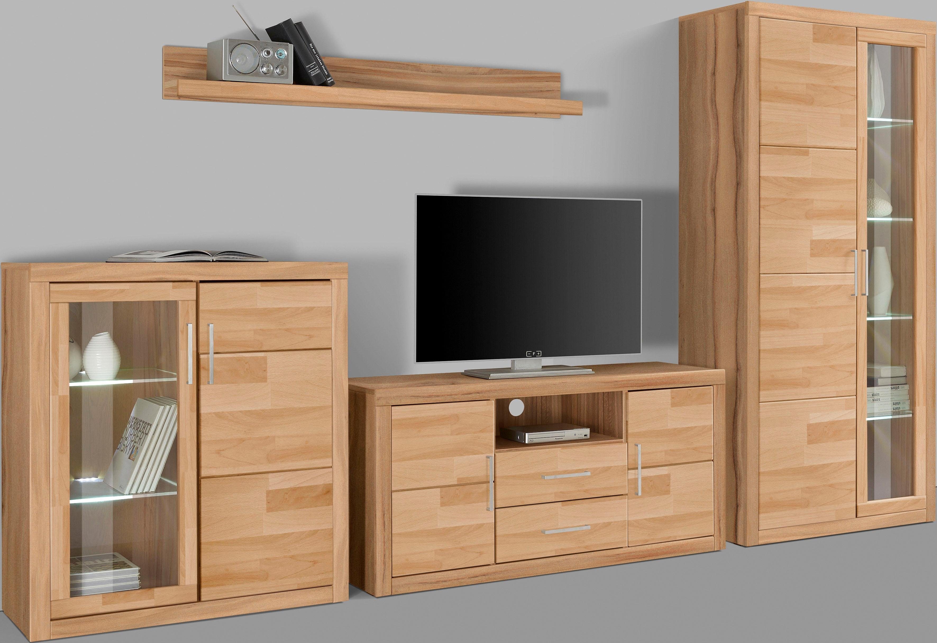 Home affaire Wandmeubel Logo gedeeltelijk massief hout (set, 4-delig)