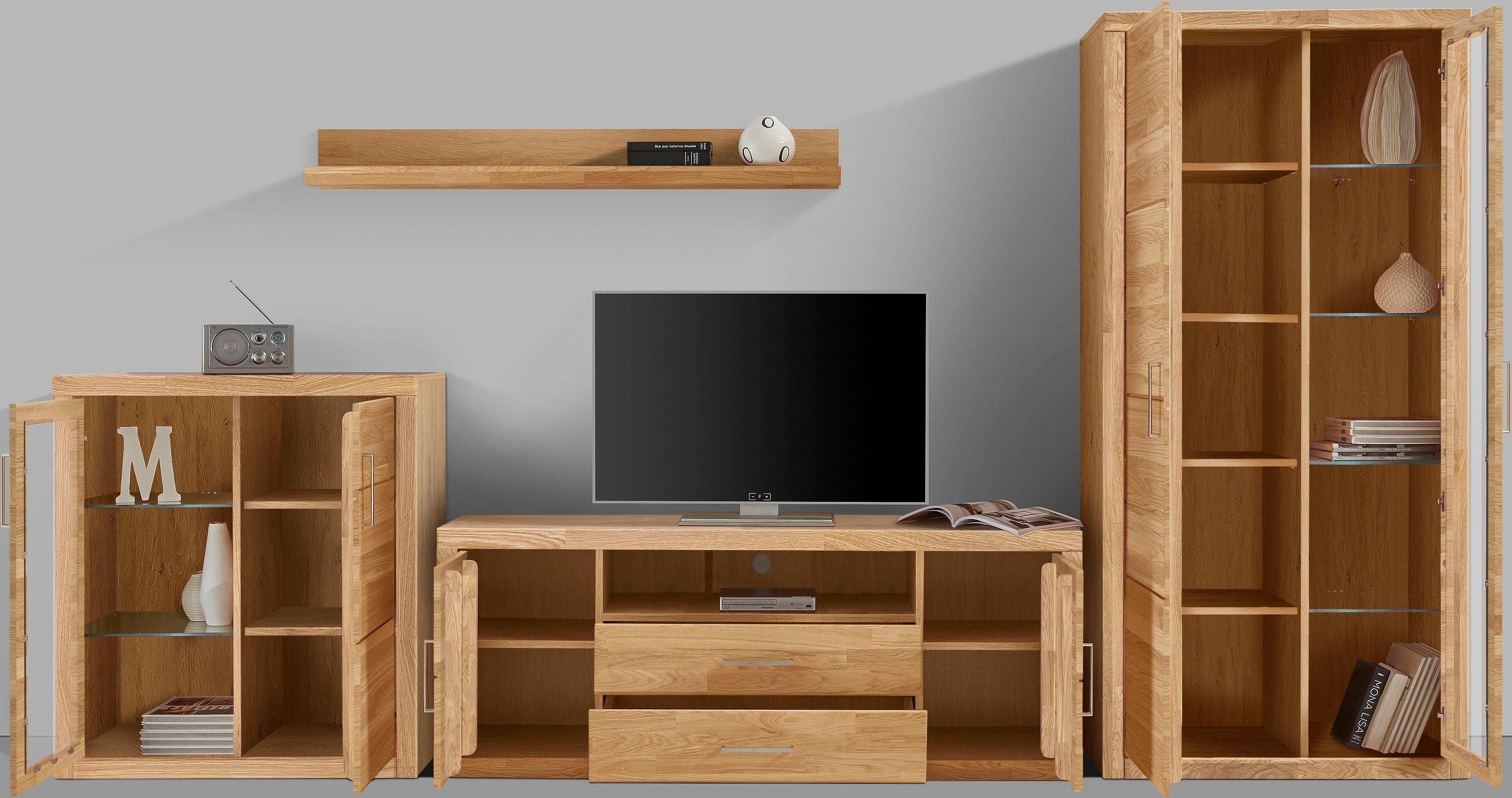 Home affaire Wandmeubel Logo gedeeltelijk massief hout (set, 4-delig)