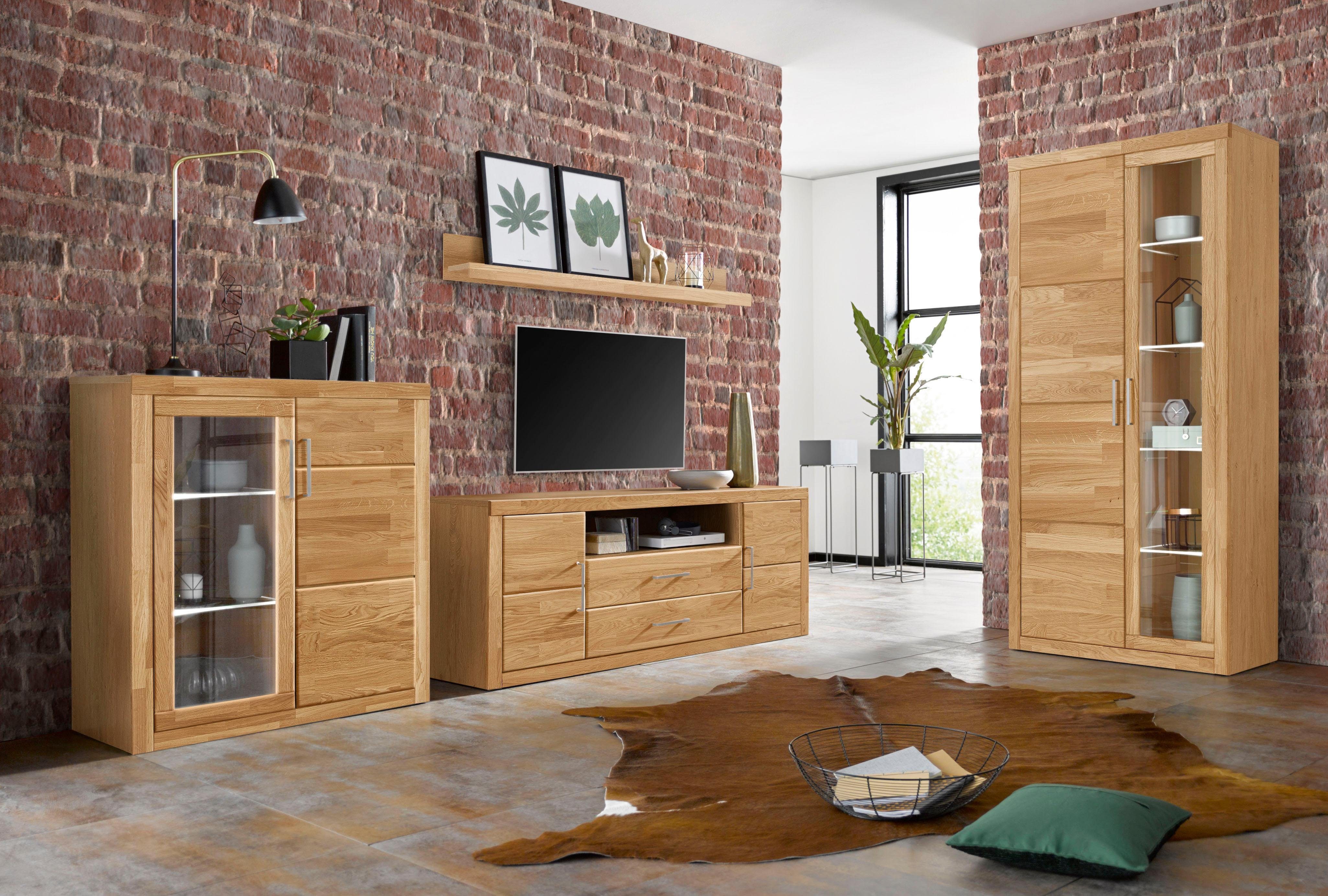Home affaire Wandmeubel Logo gedeeltelijk massief hout (set, 4-delig)