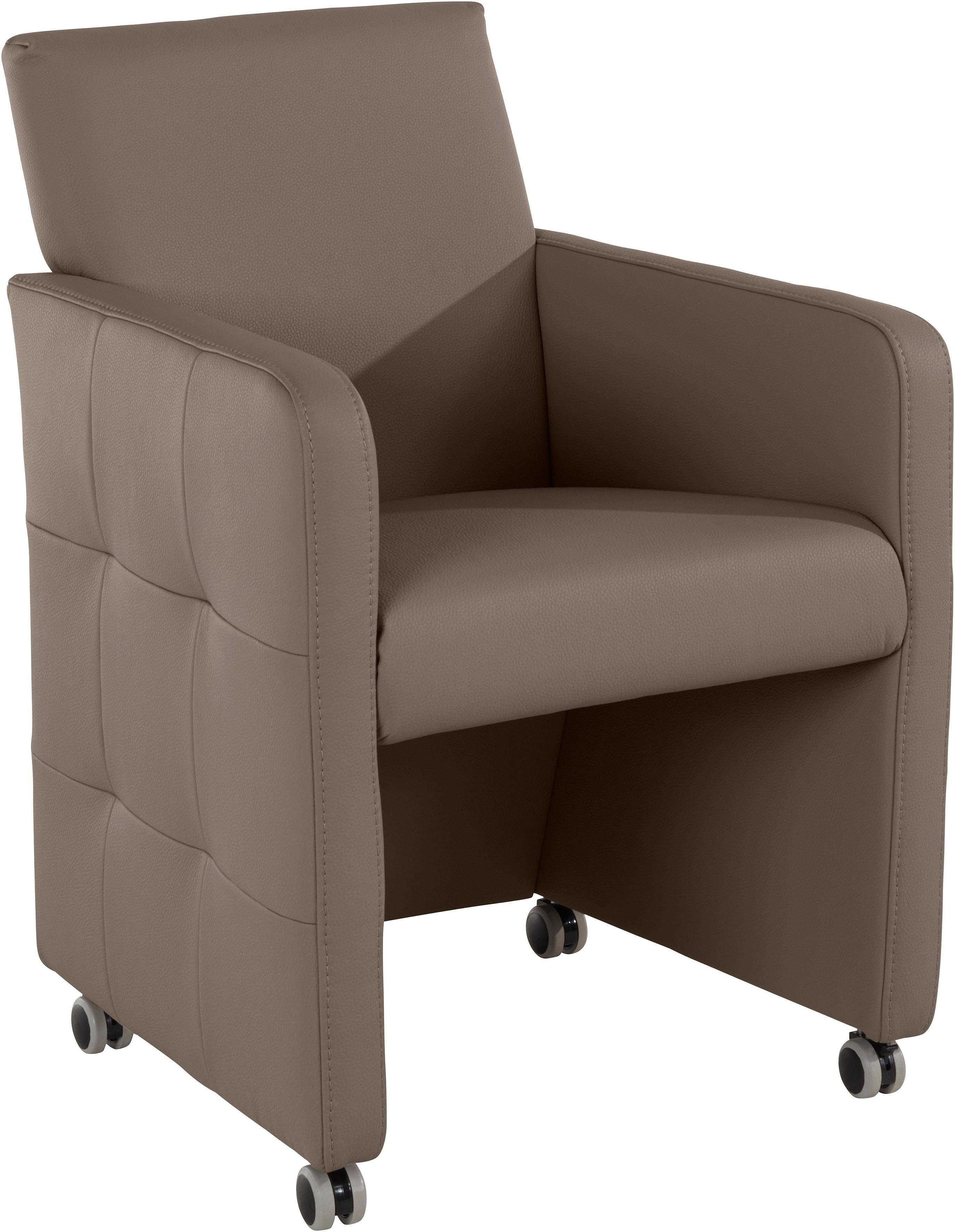 exxpo - sofa fashion Fauteuil Barista clubstoel op wielen, smalle armleuningen, actueel ontwerp
