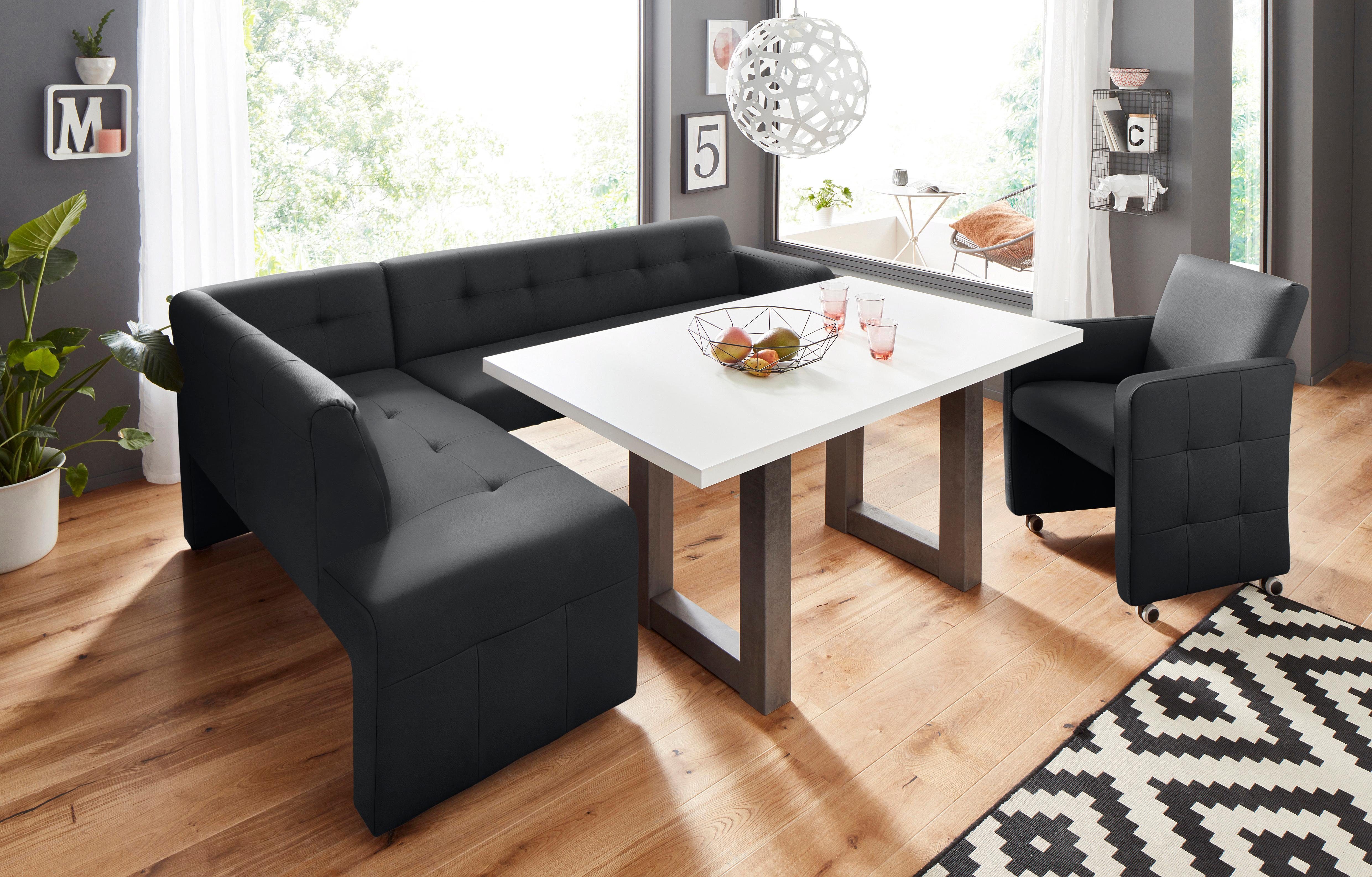 exxpo - sofa fashion Hoekbank Barista met geweldige detailafwerking, hoge bodemvrijheid Comfortabele zithoogte 49 cm, vrij in de ruimte te plaatsen