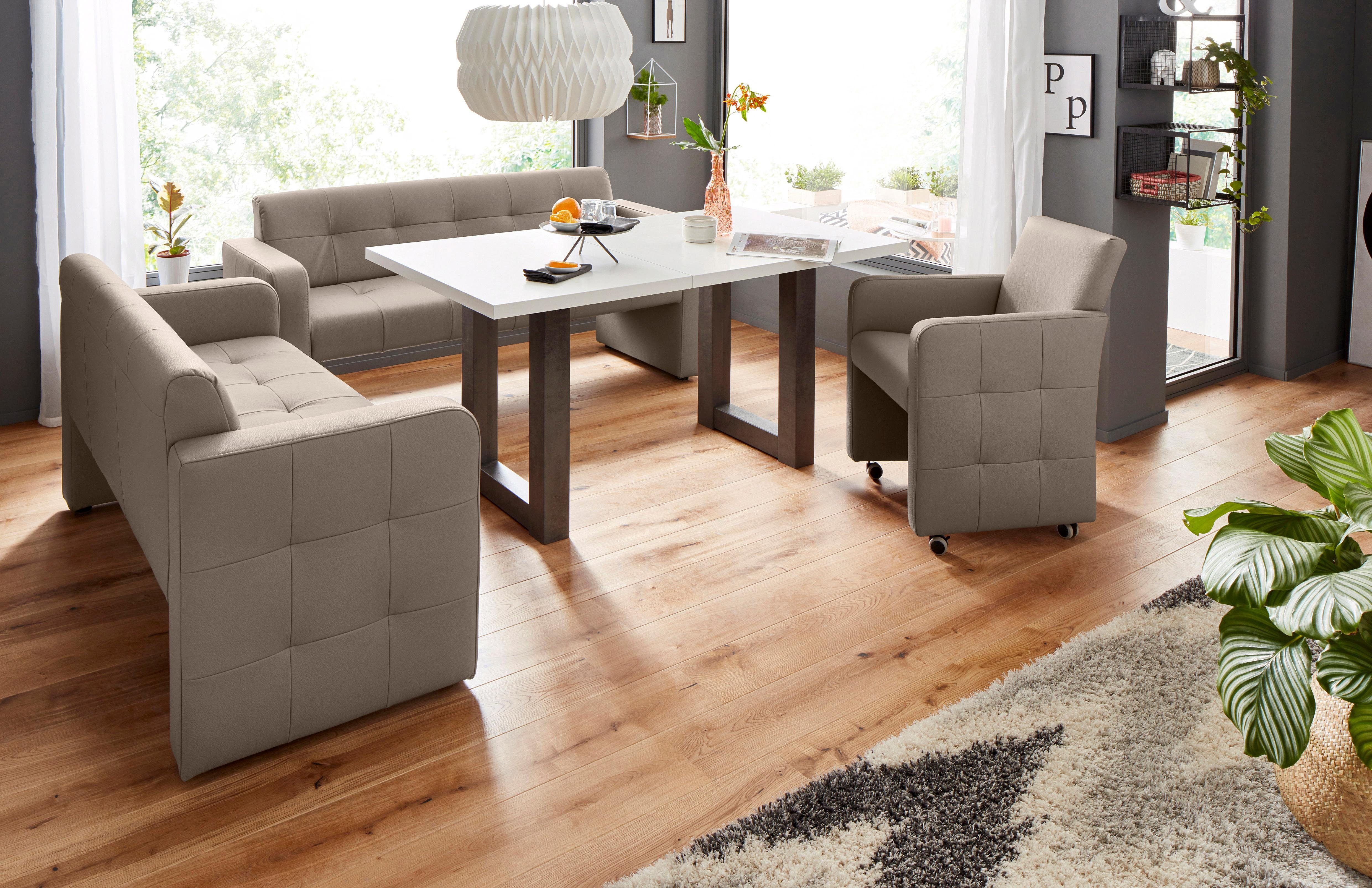 exxpo - sofa fashion Fauteuil Barista clubstoel op wielen, smalle armleuningen, actueel ontwerp