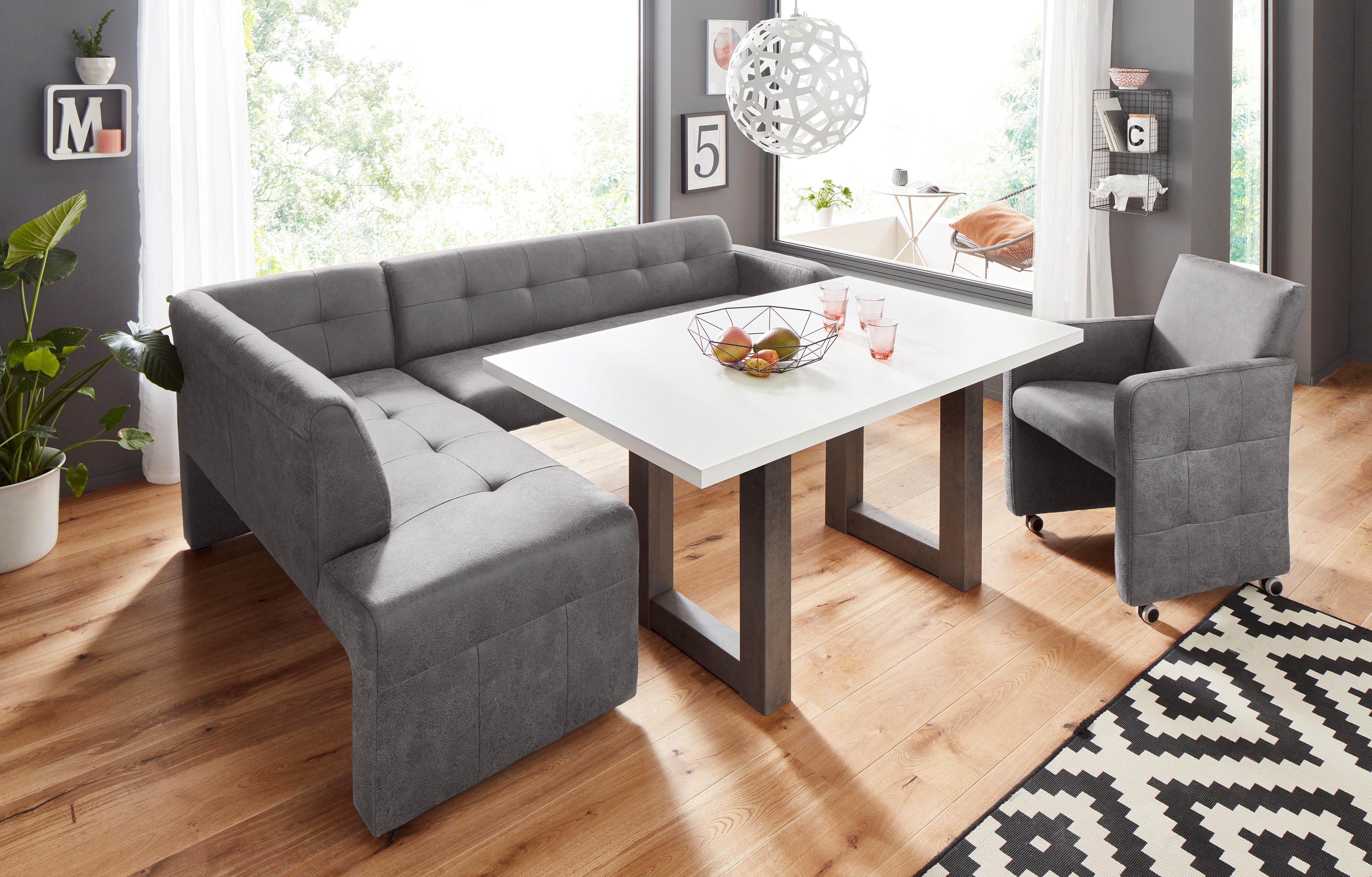 exxpo - sofa fashion Hoekbank Barista met geweldige detailafwerking, hoge bodemvrijheid Comfortabele zithoogte 49 cm, vrij in de ruimte te plaatsen
