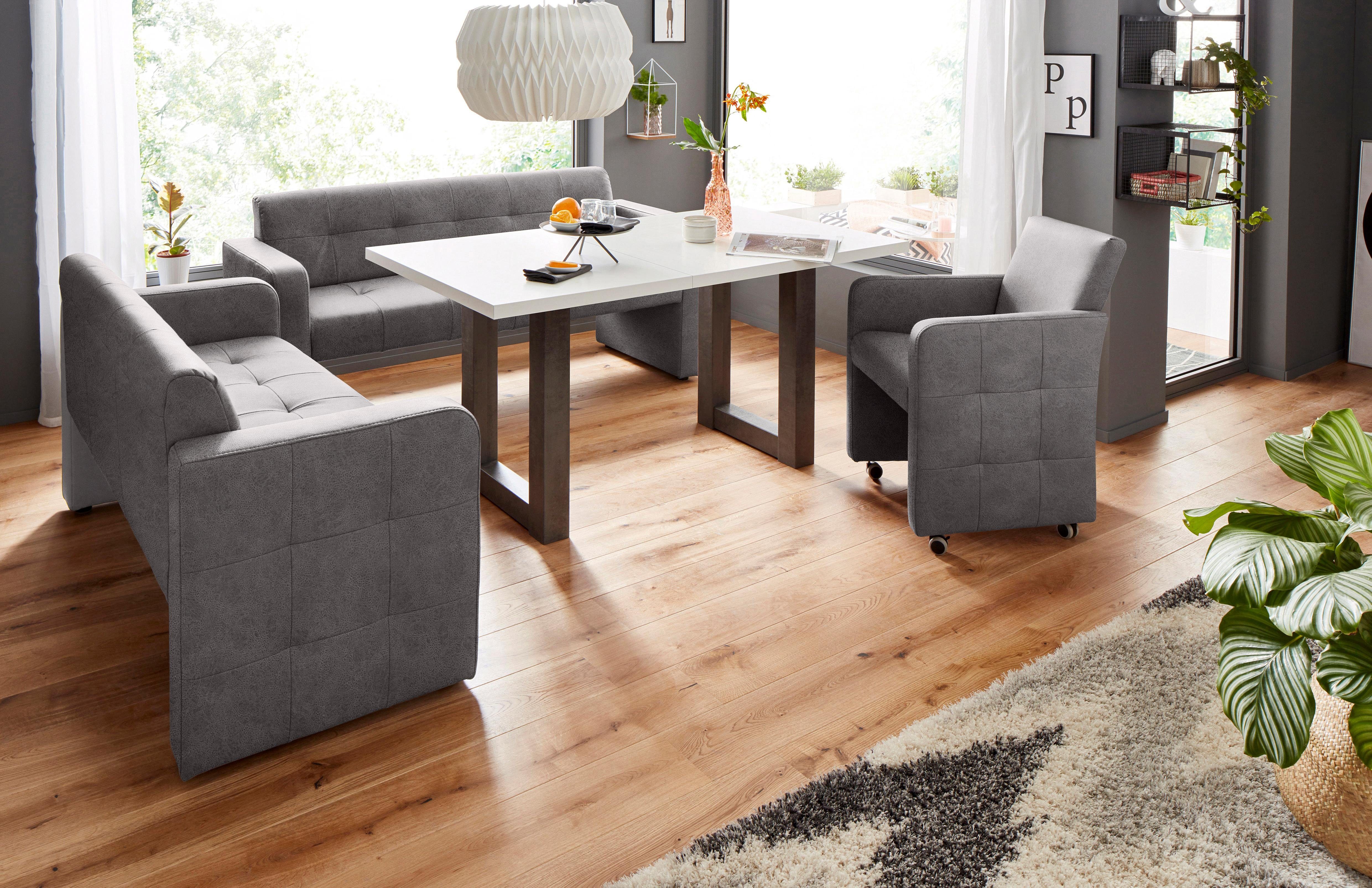 exxpo - sofa fashion Bank Barista keukenbank met comfortabele zithoogte van 49 cm geweldige detailafwerking, vrij in de ruimte te plaatsen