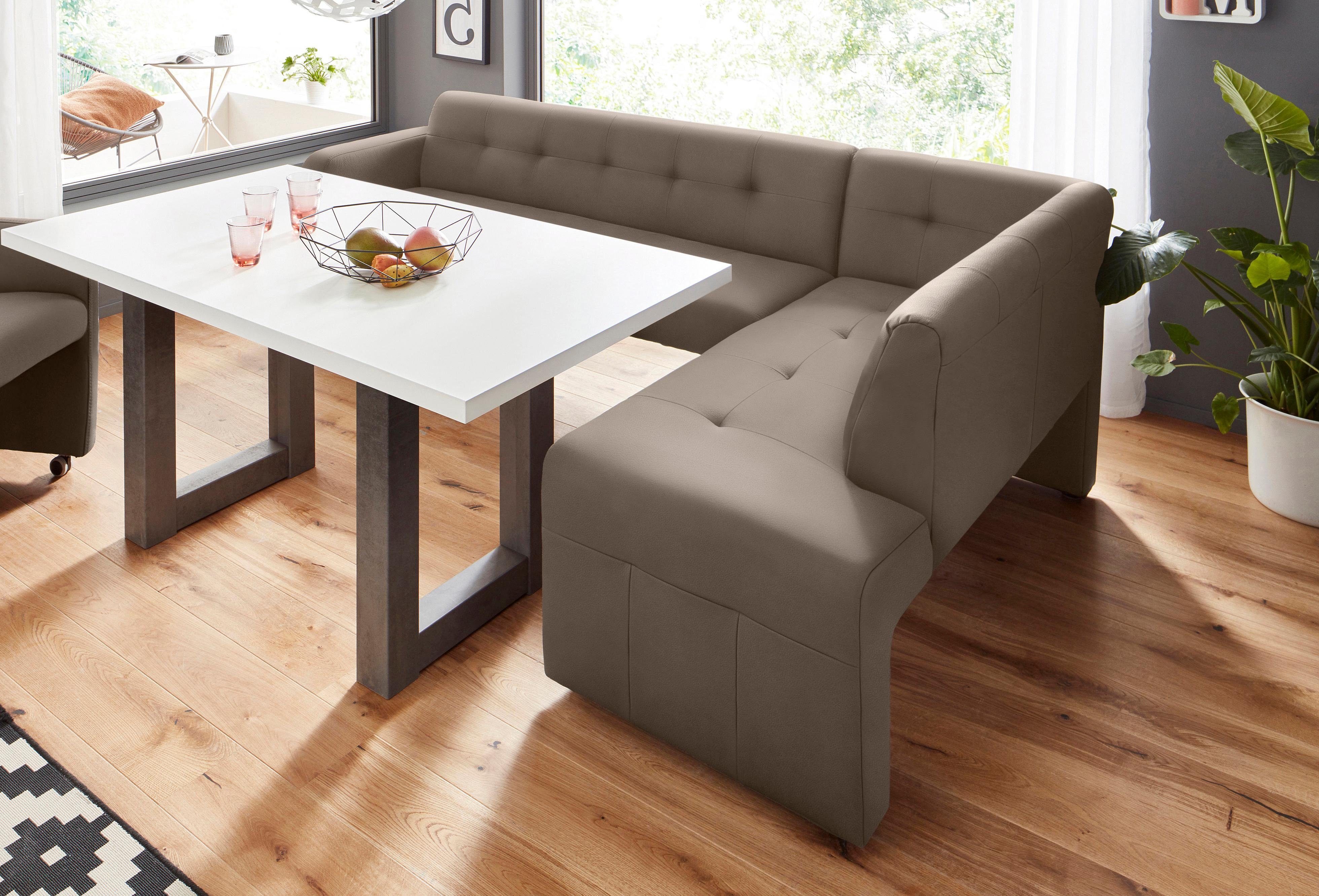 Exxpo - sofa fashion Hoekbank Barista met geweldige detailafwerking, hoge bodemvrijheid Comfortabele zithoogte 49 cm, vrij in de ruimte te plaatsen