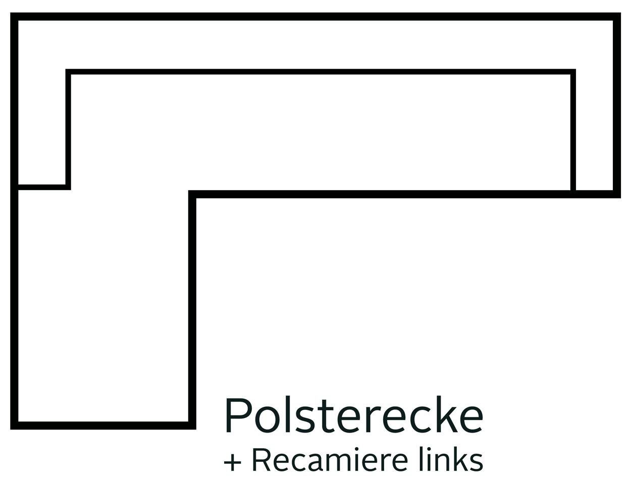 INOSIGN Hoekbank Vale L-vorm incl. salontafel, stiksels op de zitting, binnenvering