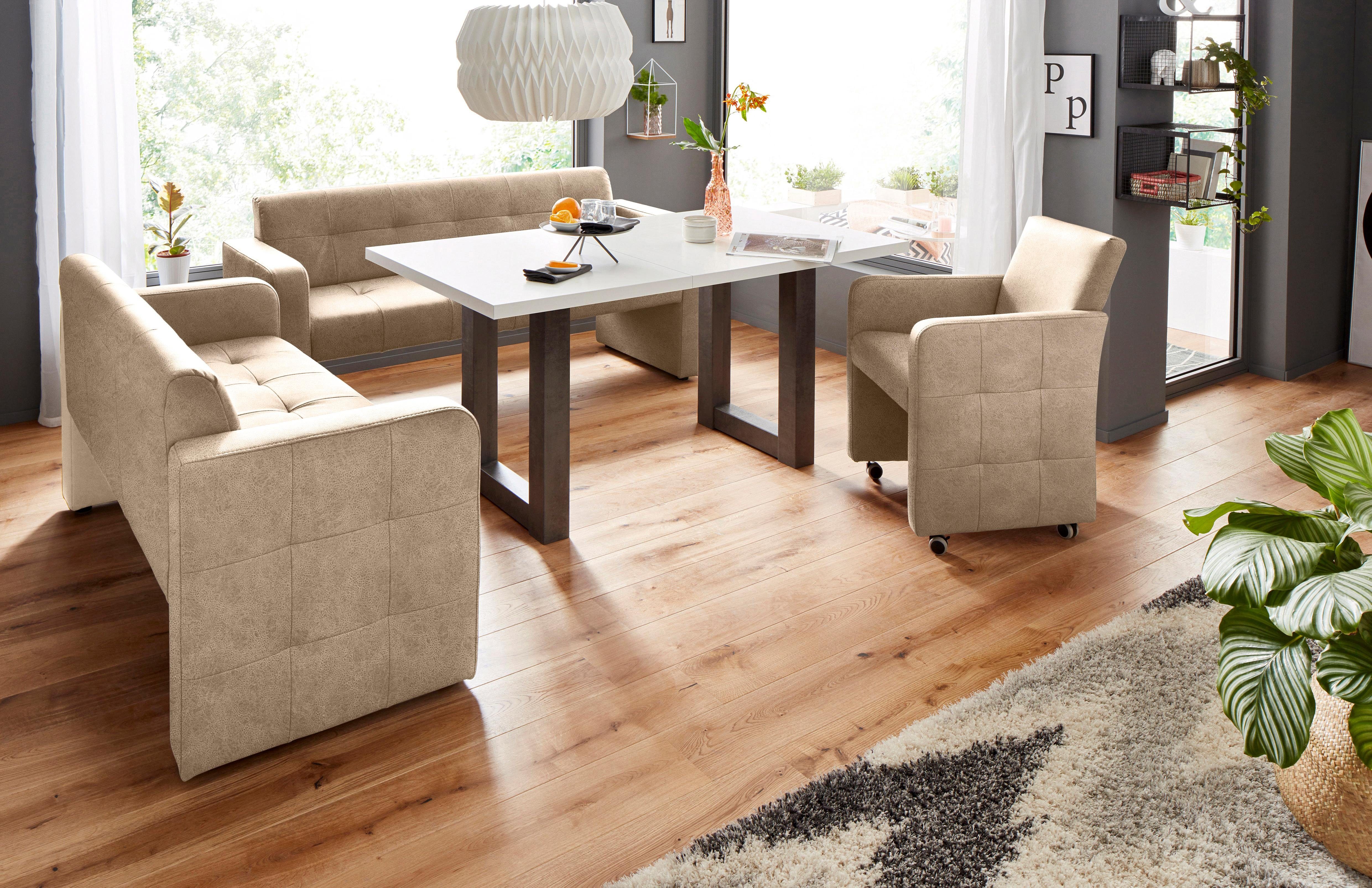 exxpo - sofa fashion Bank Barista keukenbank met comfortabele zithoogte van 49 cm geweldige detailafwerking, vrij in de ruimte te plaatsen