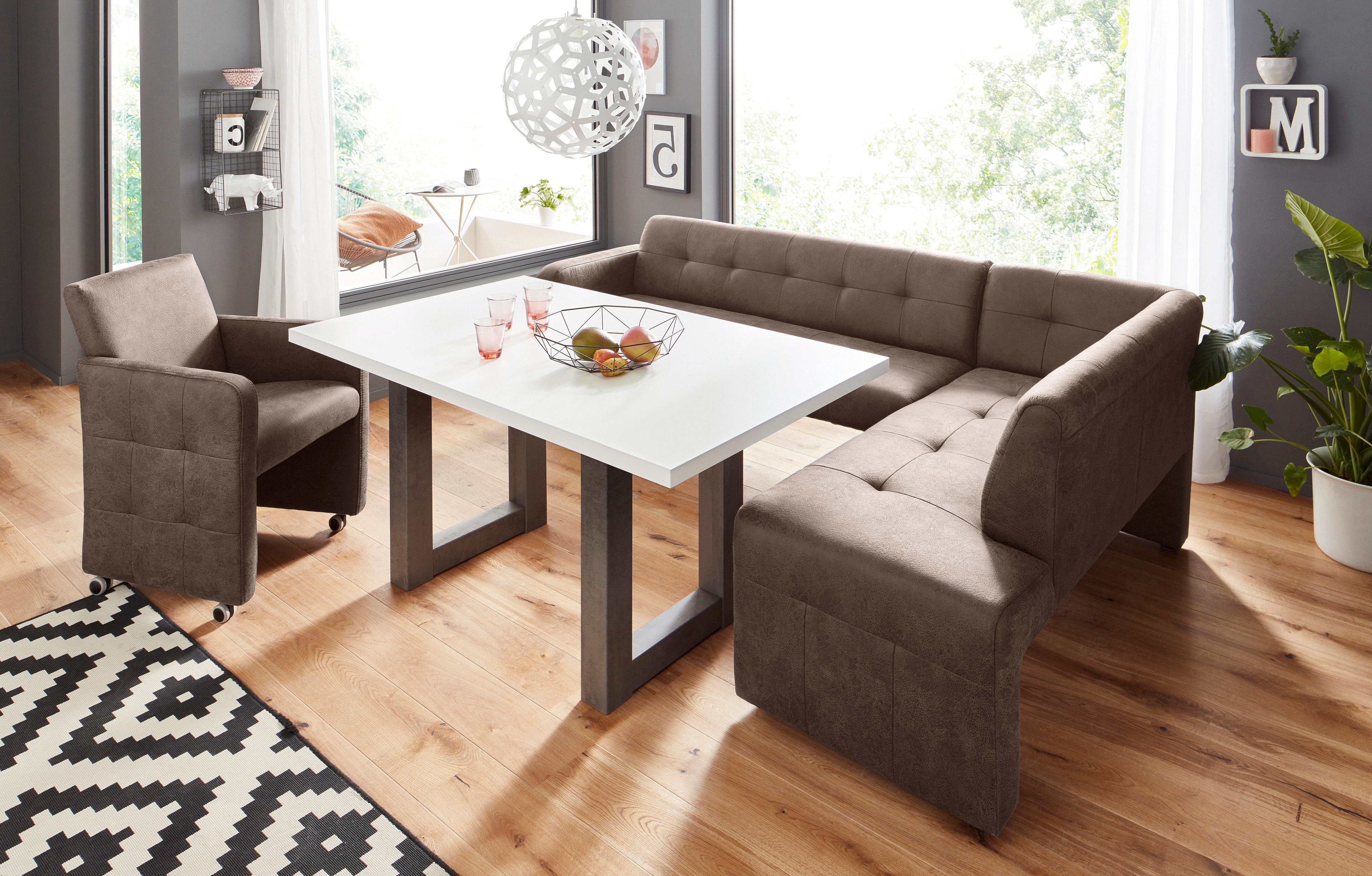 exxpo - sofa fashion Hoekbank Barista met geweldige detailafwerking, hoge bodemvrijheid Comfortabele zithoogte 49 cm, vrij in de ruimte te plaatsen