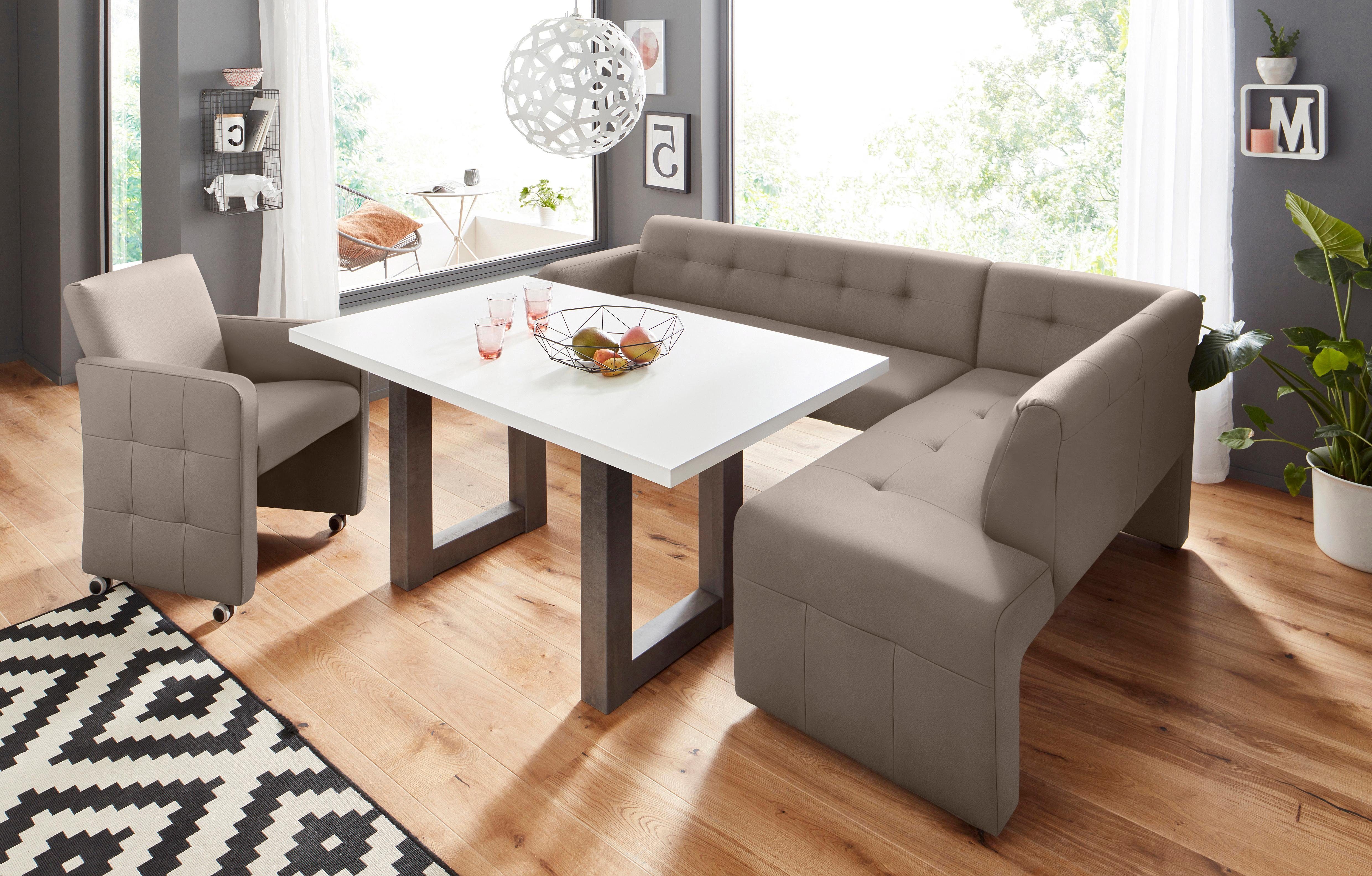 exxpo - sofa fashion Hoekbank Barista met geweldige detailafwerking, hoge bodemvrijheid Comfortabele zithoogte 49 cm, vrij in de ruimte te plaatsen