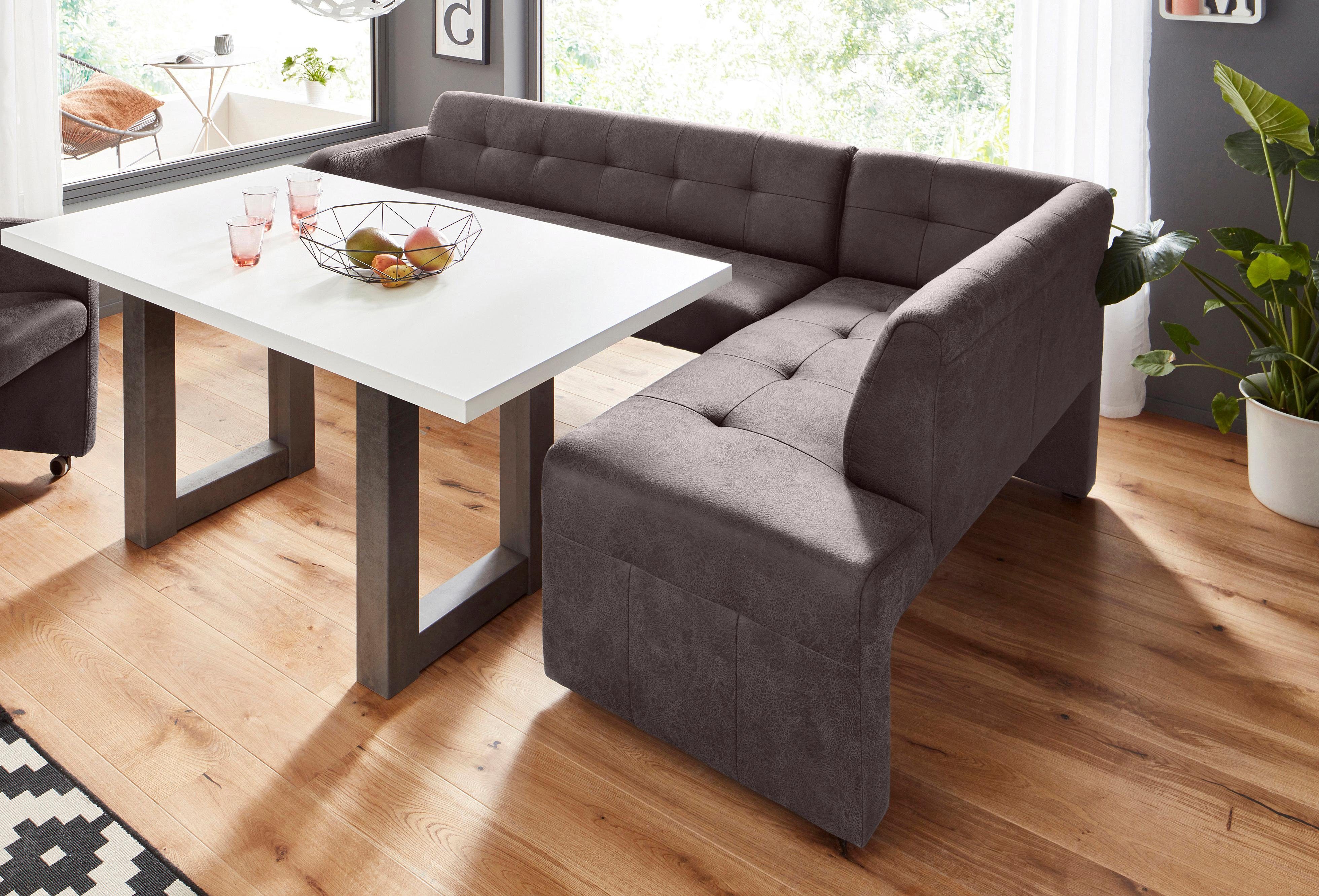 Exxpo - sofa fashion Hoekbank Barista met geweldige detailafwerking, hoge bodemvrijheid Comfortabele zithoogte 49 cm, vrij in de ruimte te plaatsen