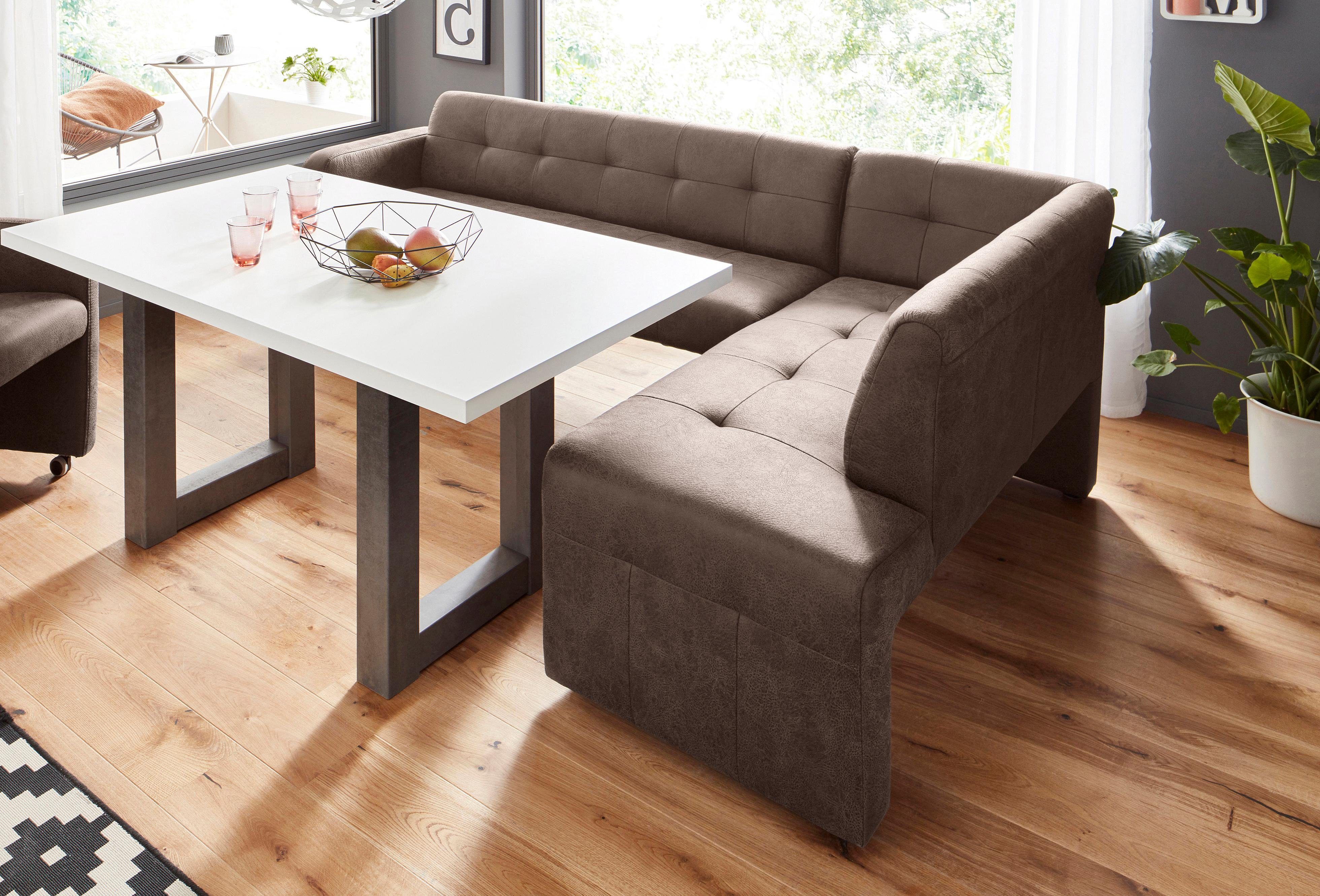Exxpo - sofa fashion Hoekbank Barista met geweldige detailafwerking, hoge bodemvrijheid Comfortabele zithoogte 49 cm, vrij in de ruimte te plaatsen