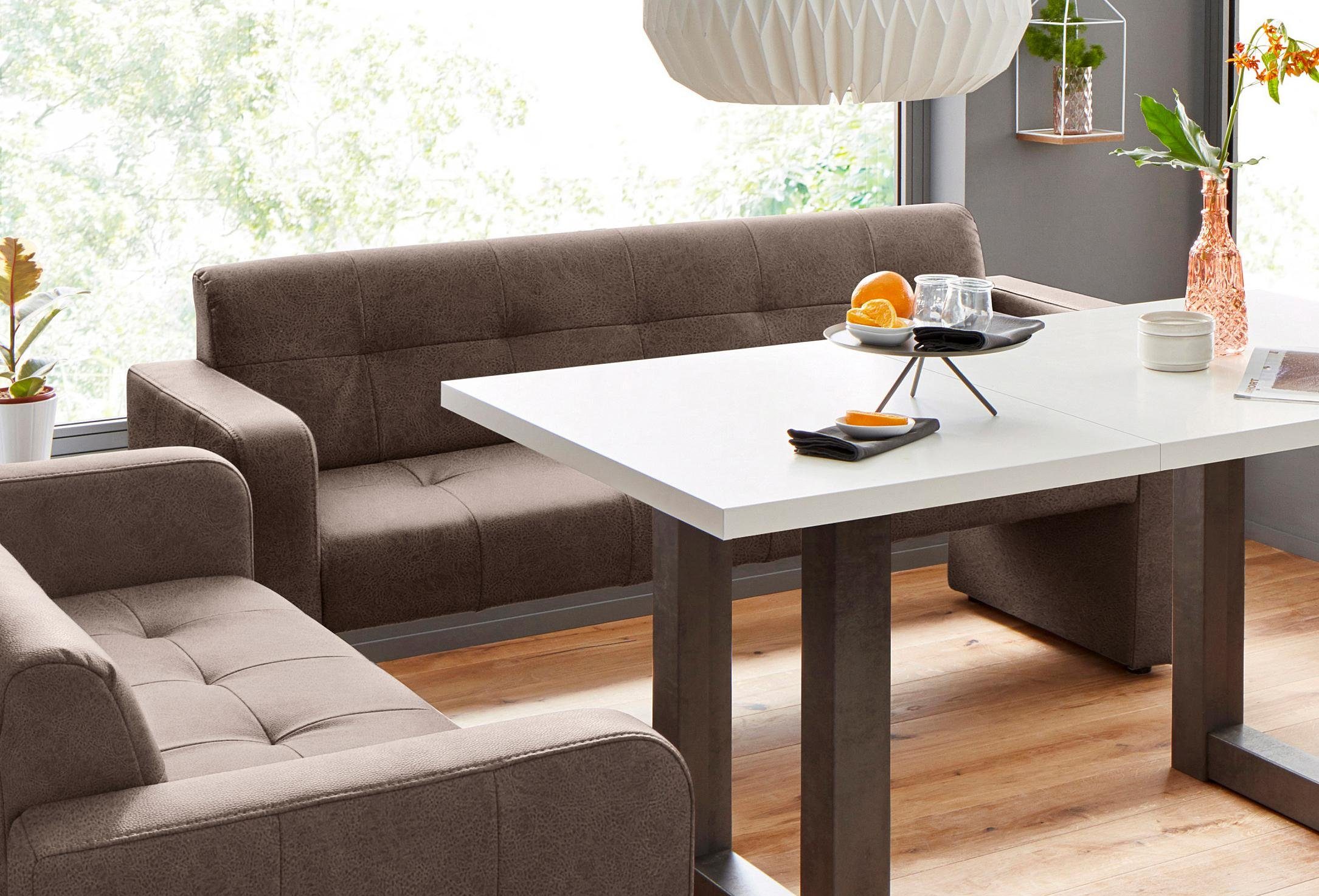 exxpo - sofa fashion Bank Barista keukenbank met comfortabele zithoogte van 49 cm geweldige detailafwerking, vrij in de ruimte te plaatsen