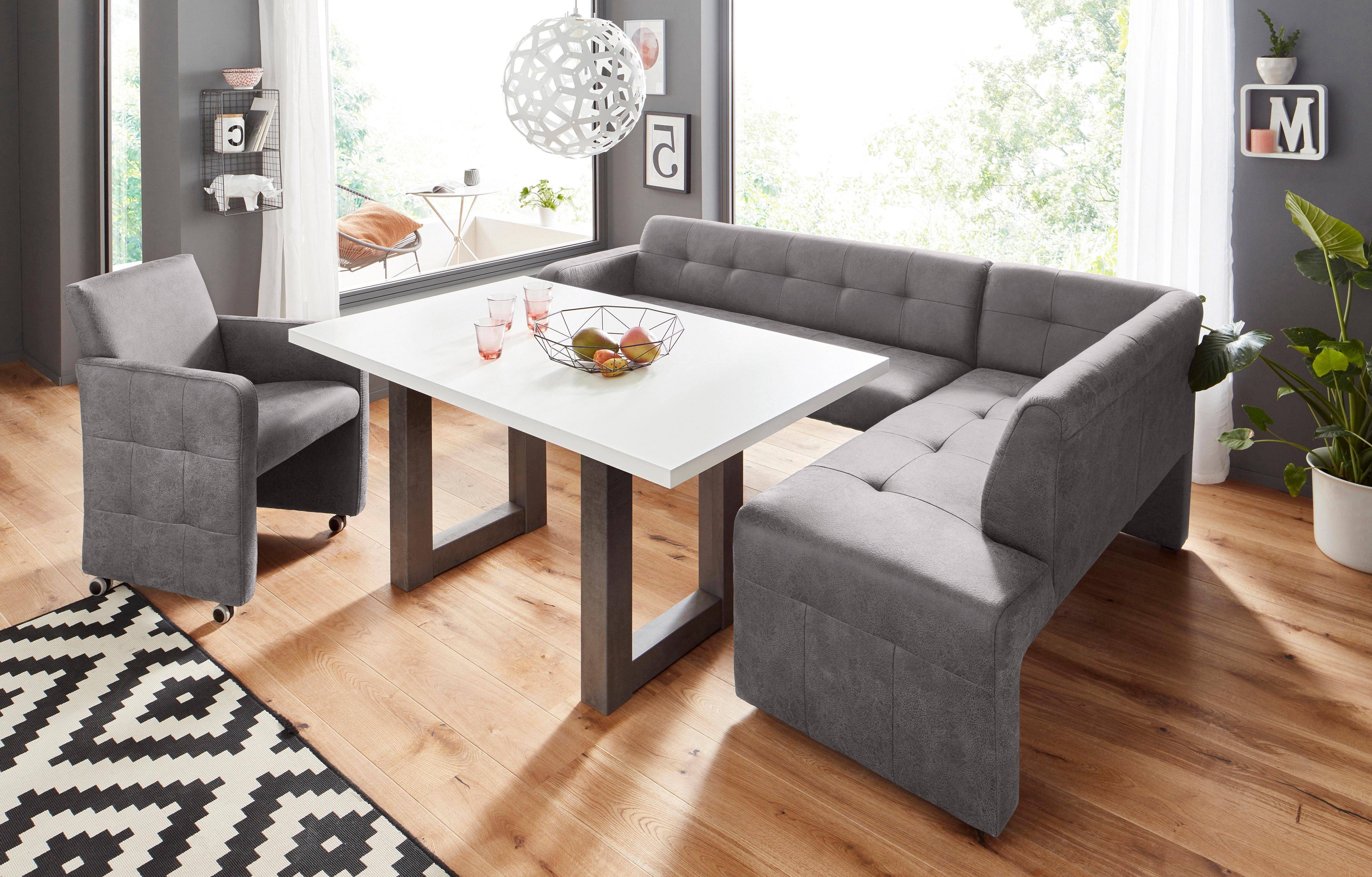 exxpo - sofa fashion Hoekbank Barista met geweldige detailafwerking, hoge bodemvrijheid Comfortabele zithoogte 49 cm, vrij in de ruimte te plaatsen