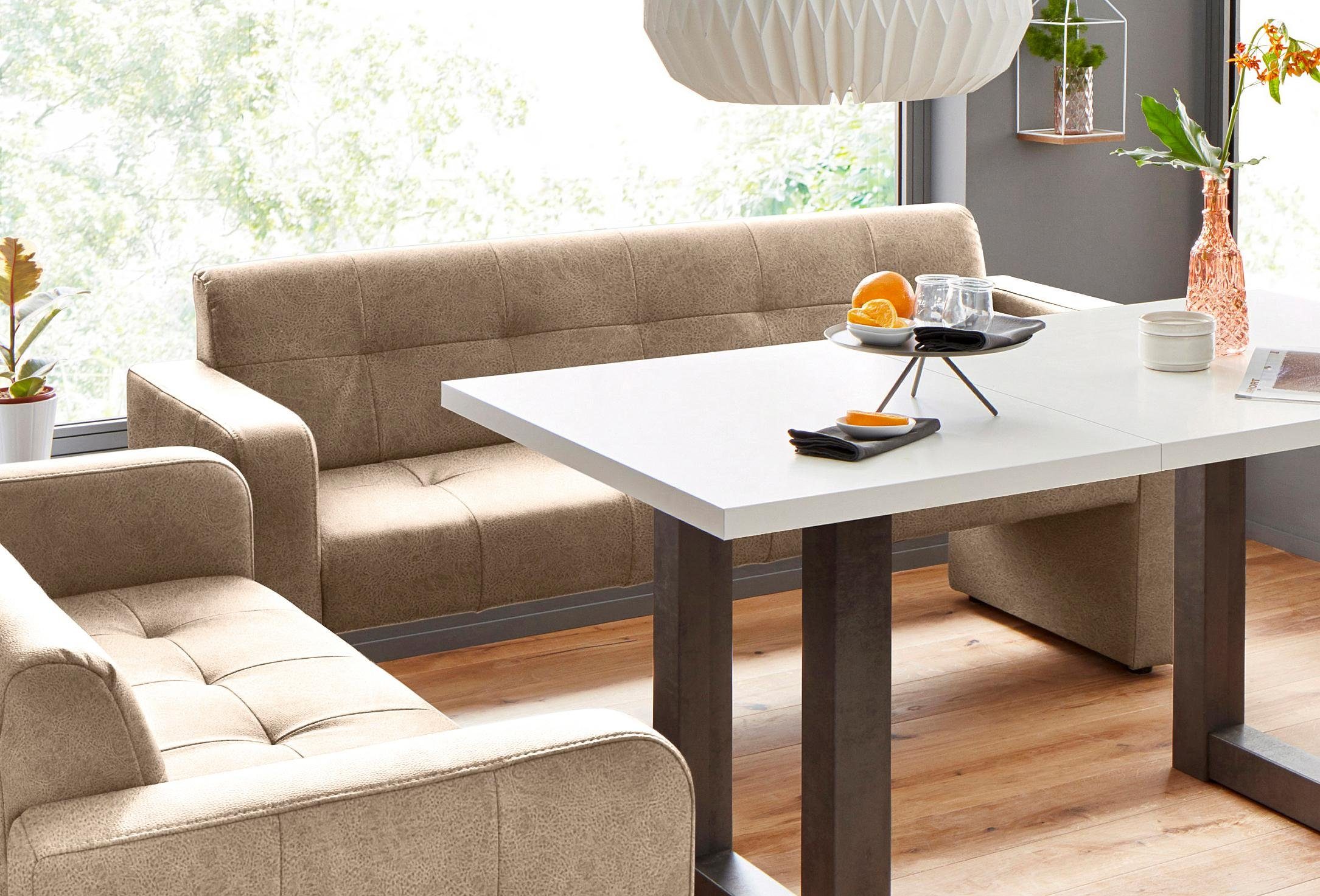 exxpo - sofa fashion Bank Barista keukenbank met comfortabele zithoogte van 49 cm geweldige detailafwerking, vrij in de ruimte te plaatsen