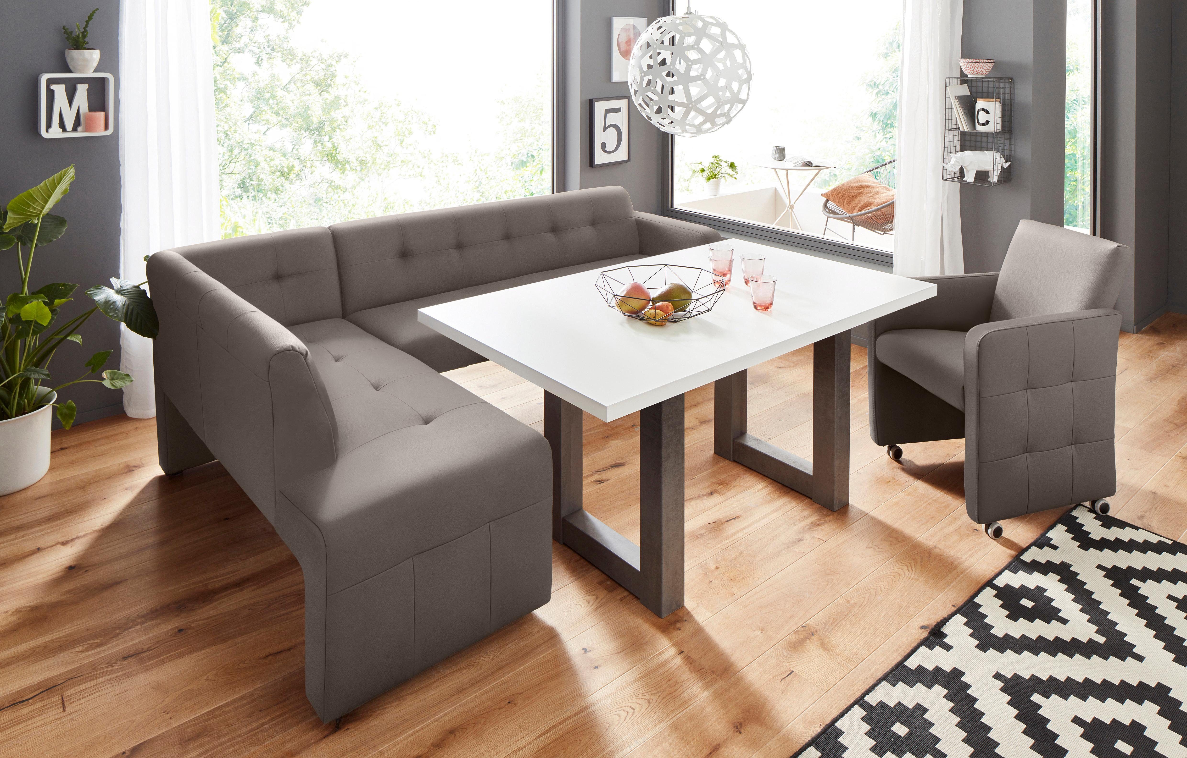 exxpo - sofa fashion Hoekbank Barista met geweldige detailafwerking, hoge bodemvrijheid Comfortabele zithoogte 49 cm, vrij in de ruimte te plaatsen