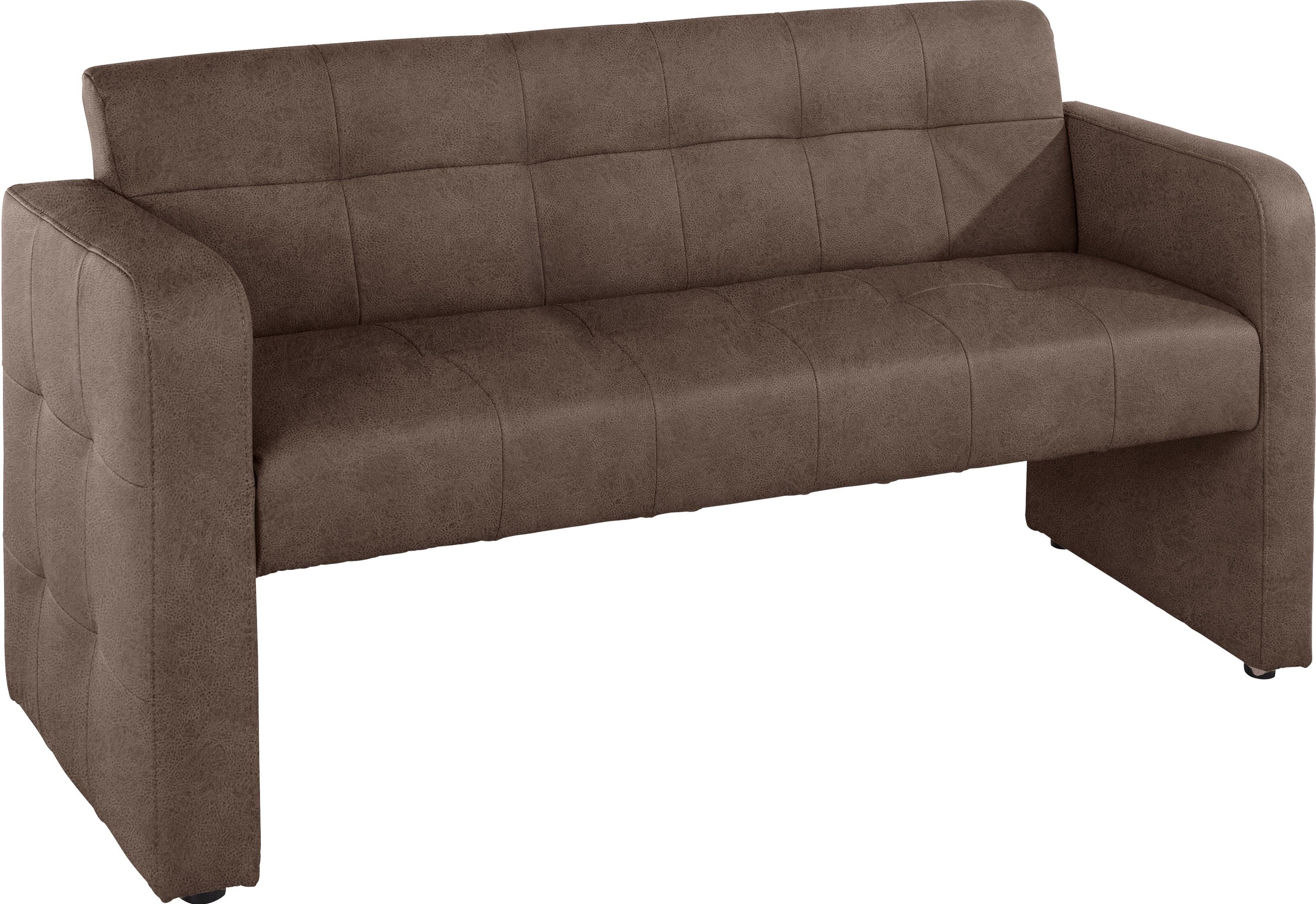 exxpo - sofa fashion Bank Barista keukenbank met comfortabele zithoogte van 49 cm geweldige detailafwerking, vrij in de ruimte te plaatsen bruin,