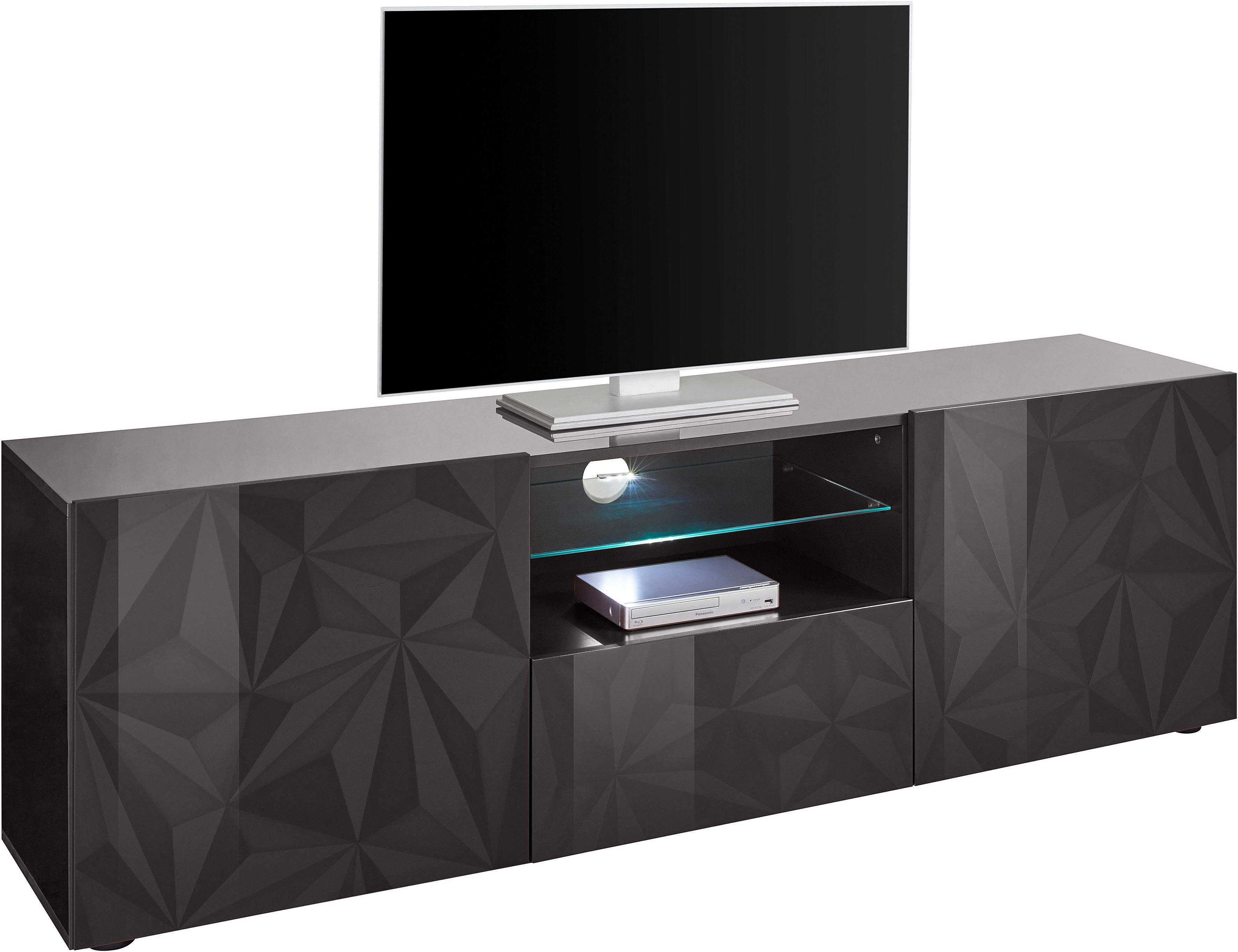 INOSIGN Tv-meubel Prisma Breedte 181 cm, 2-deurs lowboards grijs