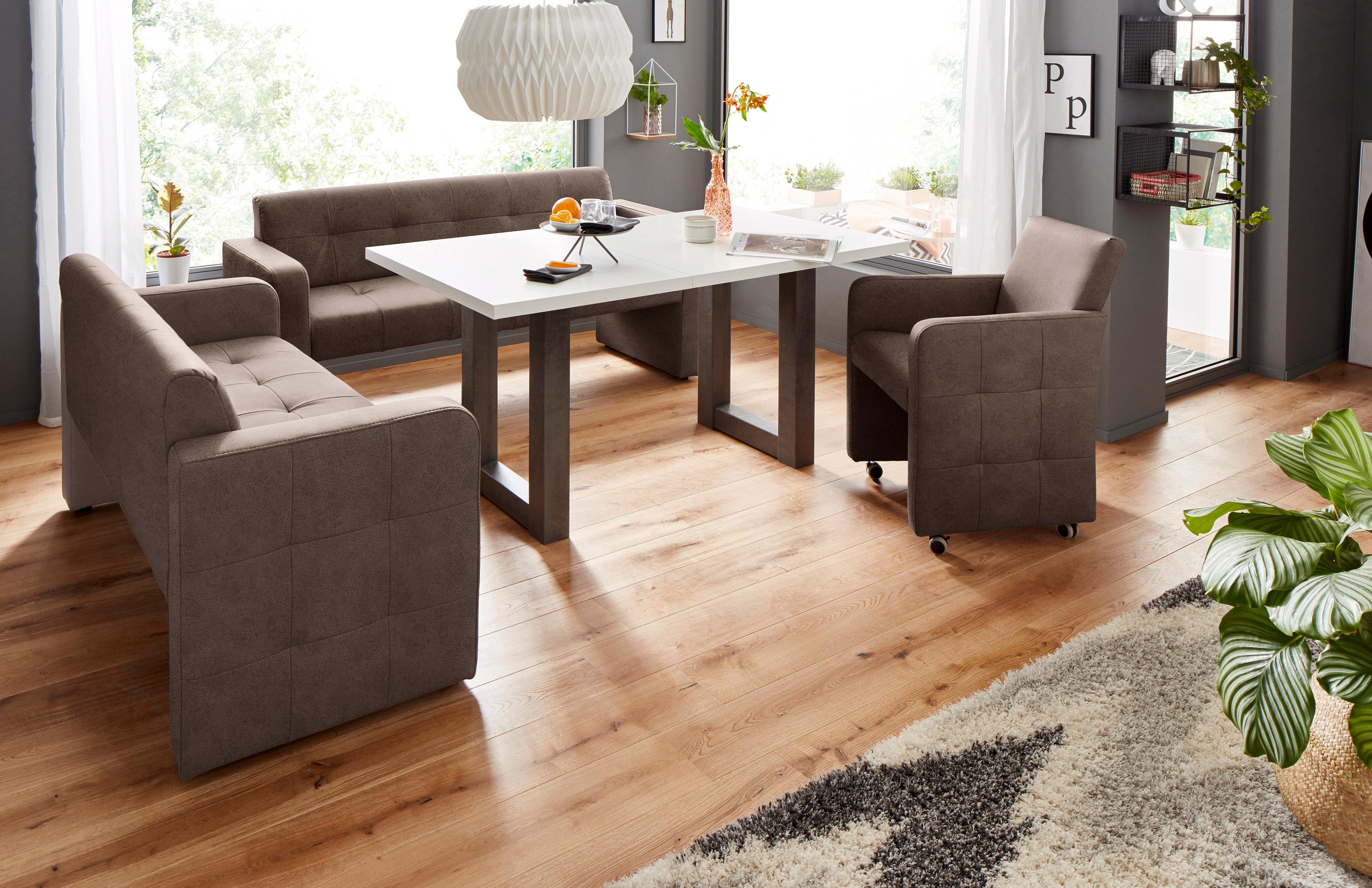 exxpo - sofa fashion Bank Barista keukenbank met comfortabele zithoogte van 49 cm geweldige detailafwerking, vrij in de ruimte te plaatsen